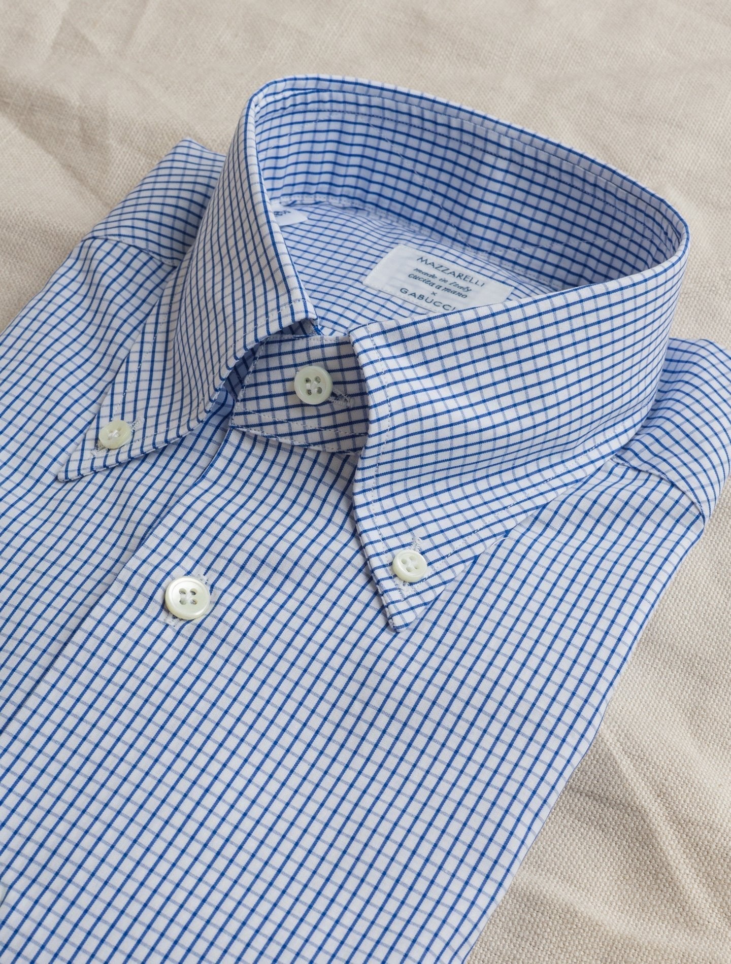 Blue Checked Pinpoint Button Down Shirt | Gabucci