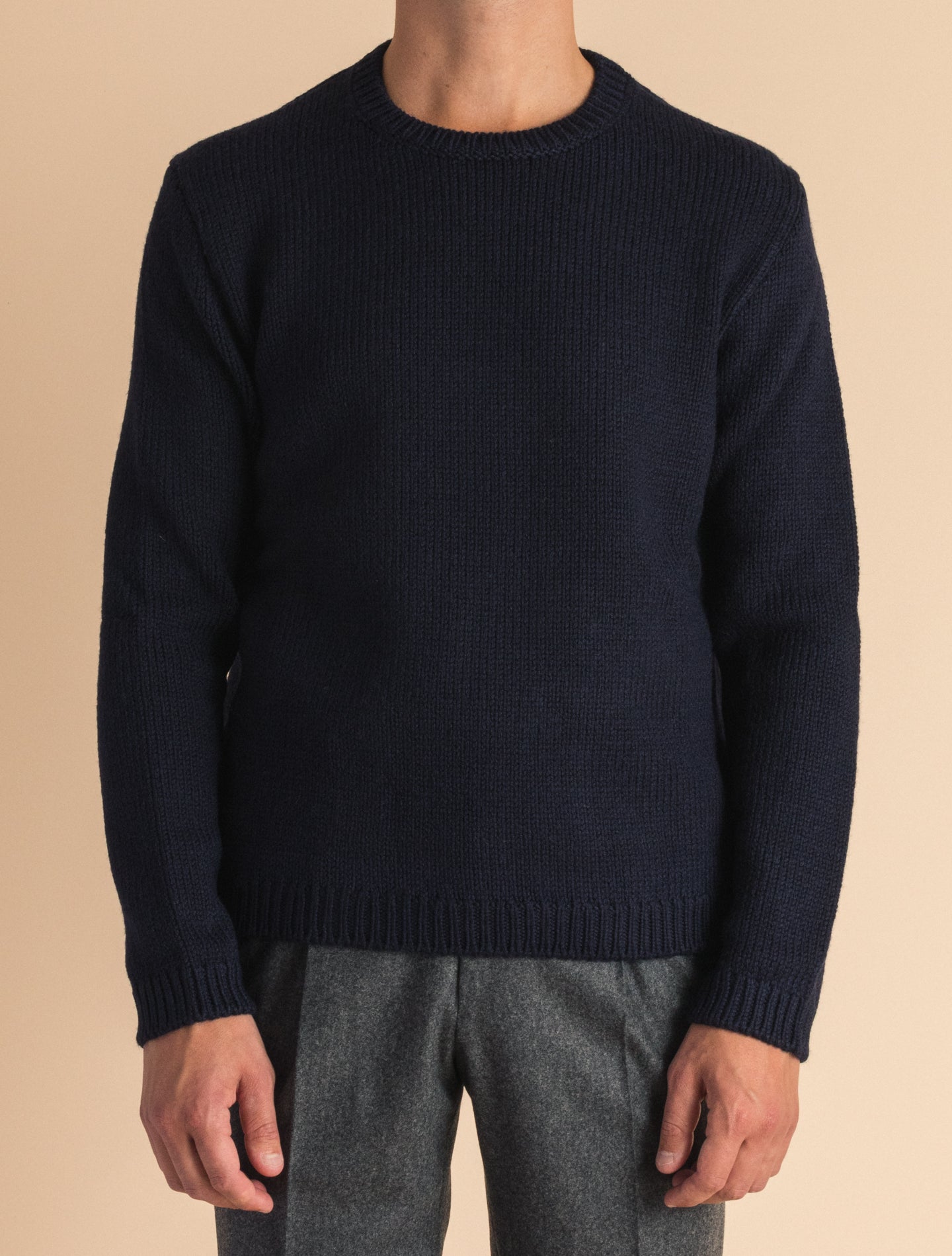 Blue Denzel Crewneck Wool Sweater | Gabucci