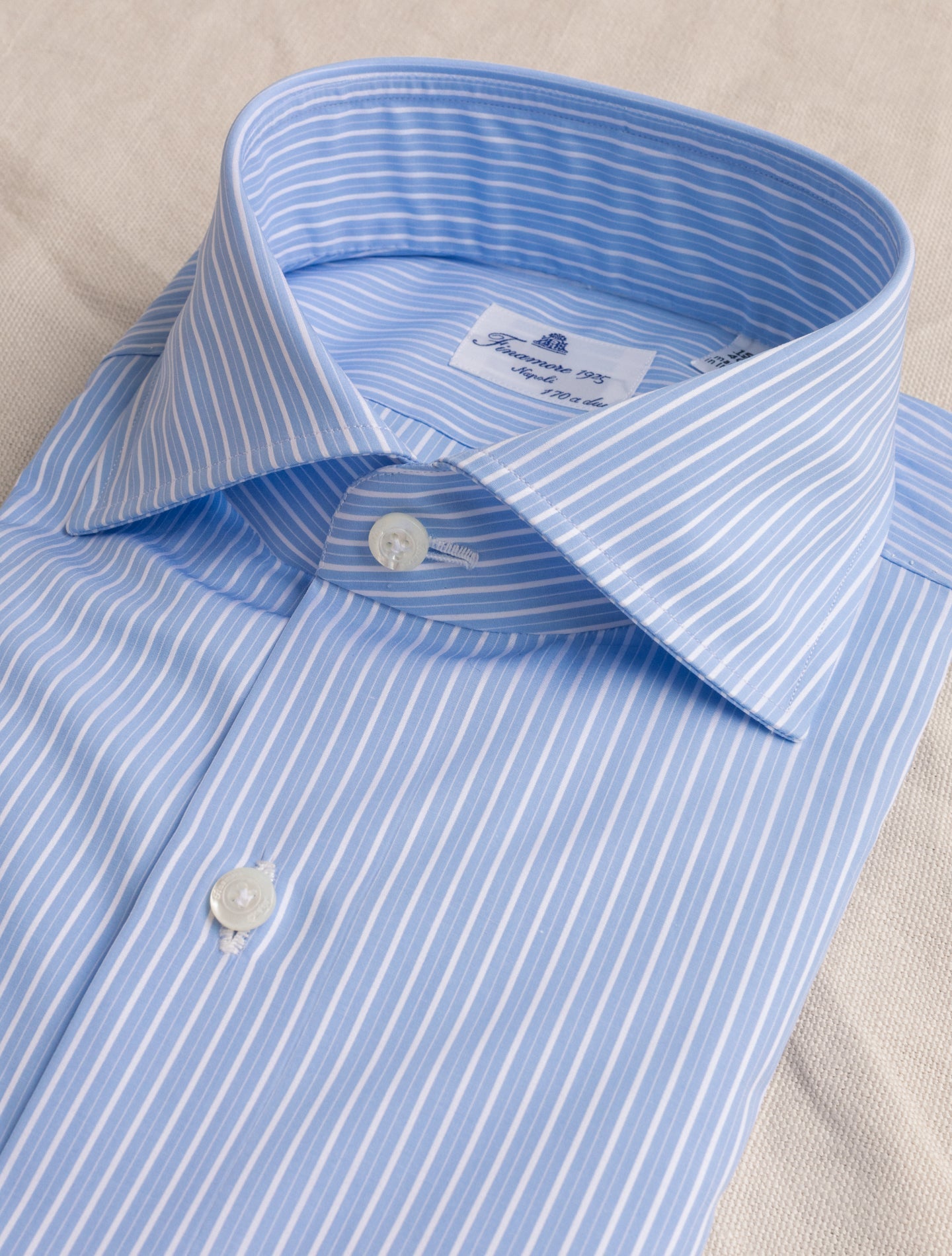 Blue Eduardo Striped Cut Away 170 Shirt | Gabucci