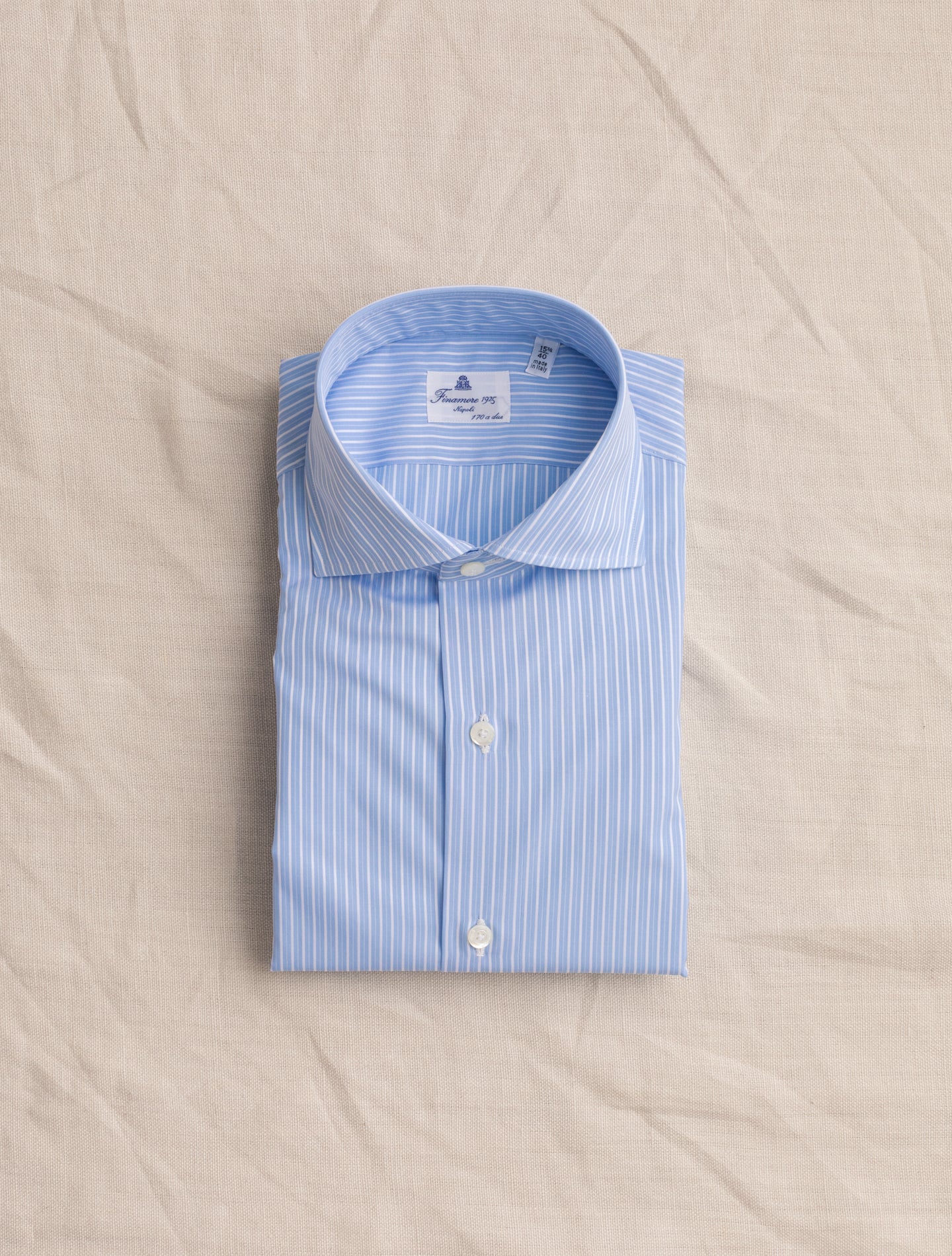 Blue Eduardo Striped Cut Away 170 Shirt | Gabucci