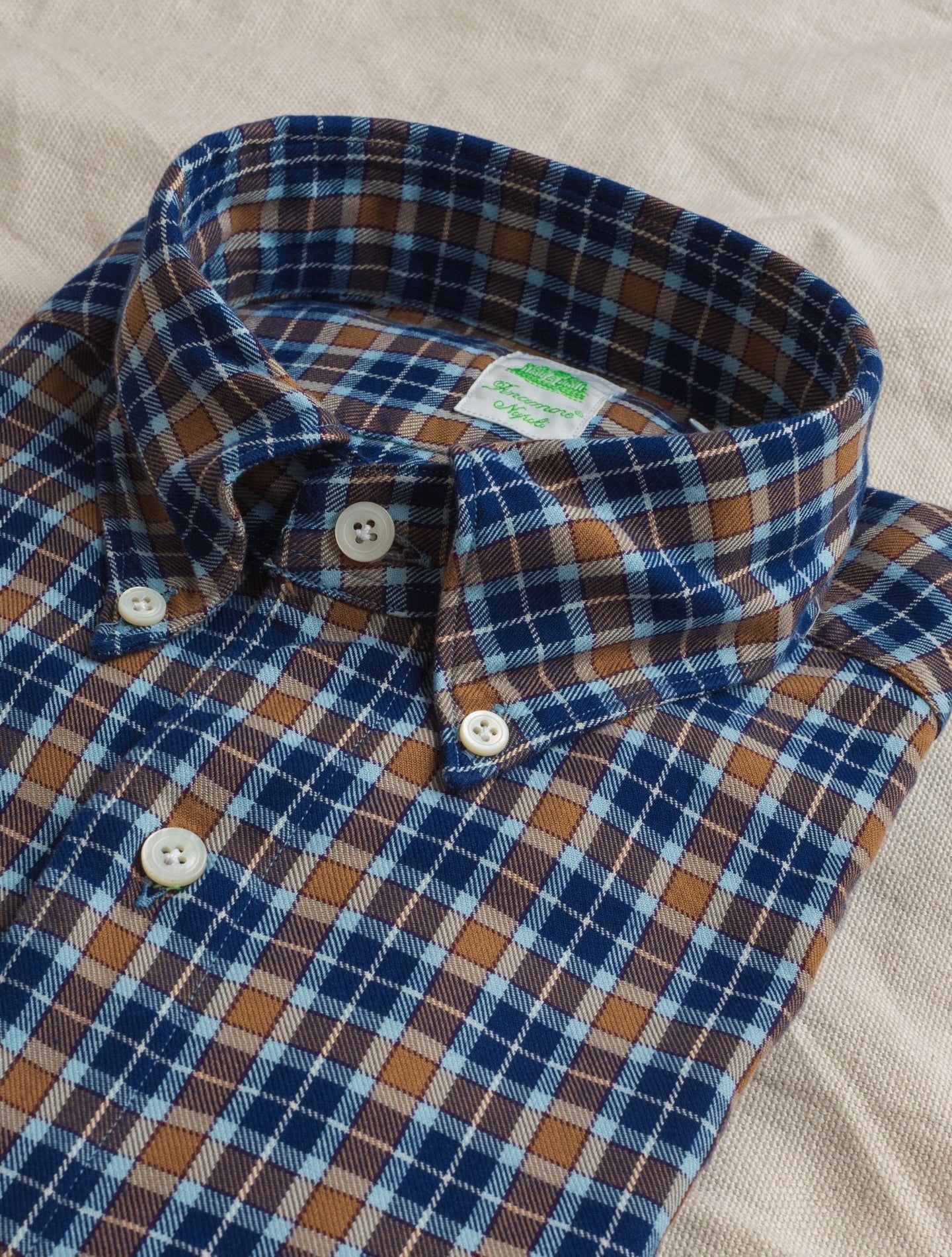 Blue Gaeta Checked Flanell Shirt | Gabucci