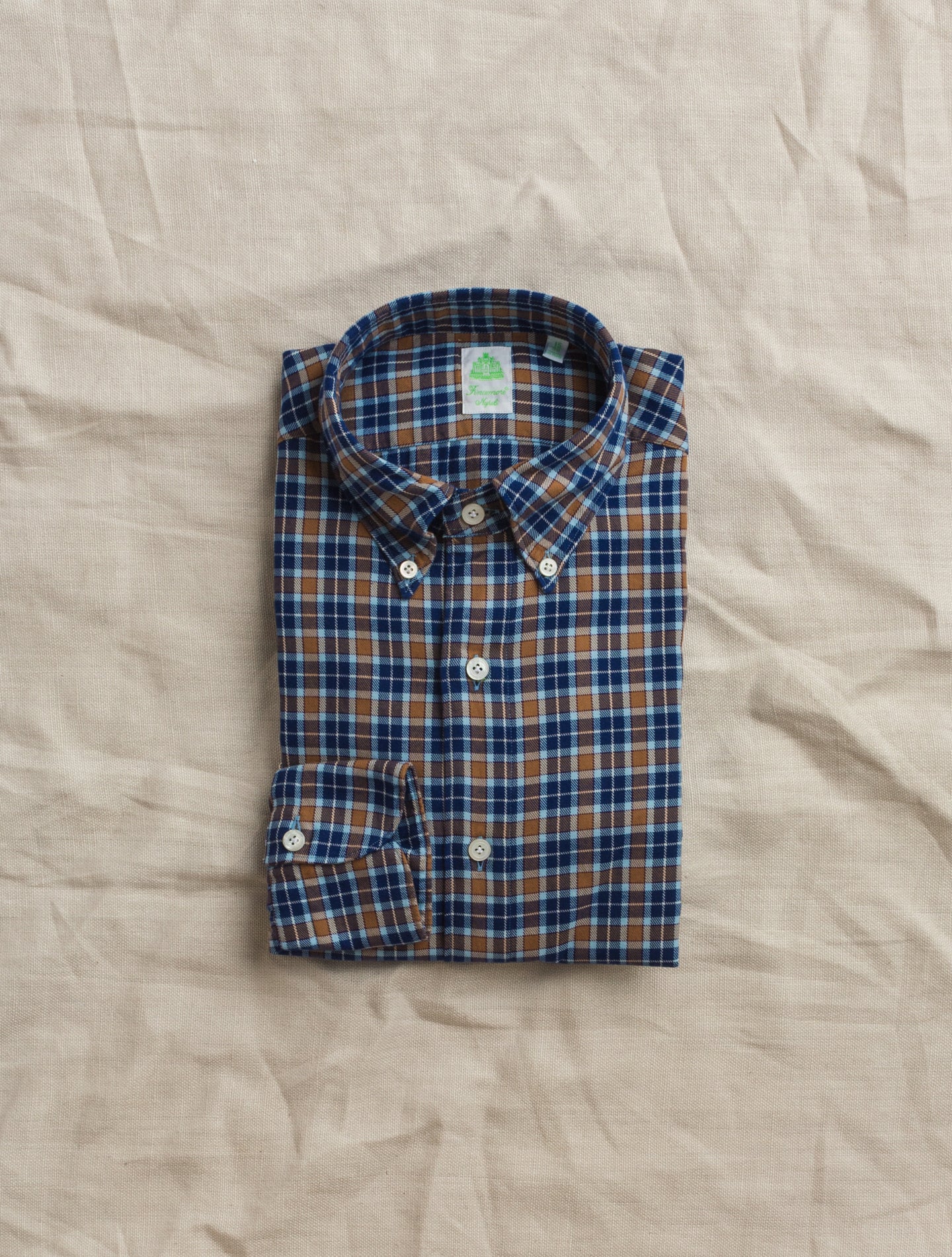 Blue Gaeta Checked Flanell Shirt | Gabucci