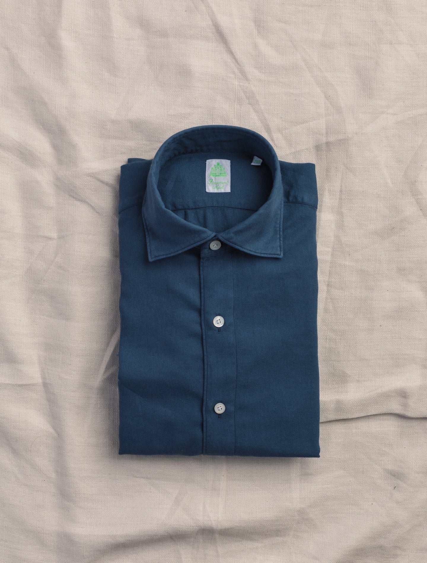 Blue Tokyo Brushed Cotton Cashmere Shirt | Gabucci