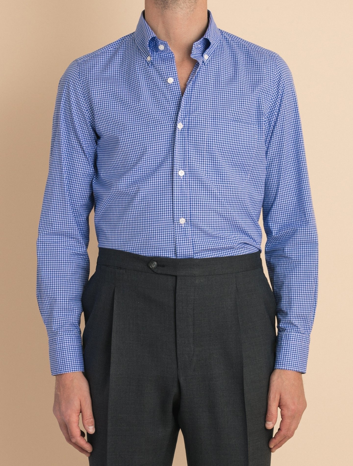 Blue Toledo Checked Button Down Shirt | Gabucci