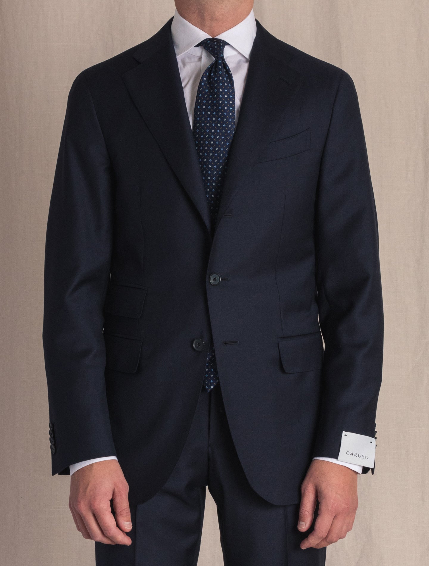 Boheme Single Breasted Suit Dark Navy Caruso Suits 46