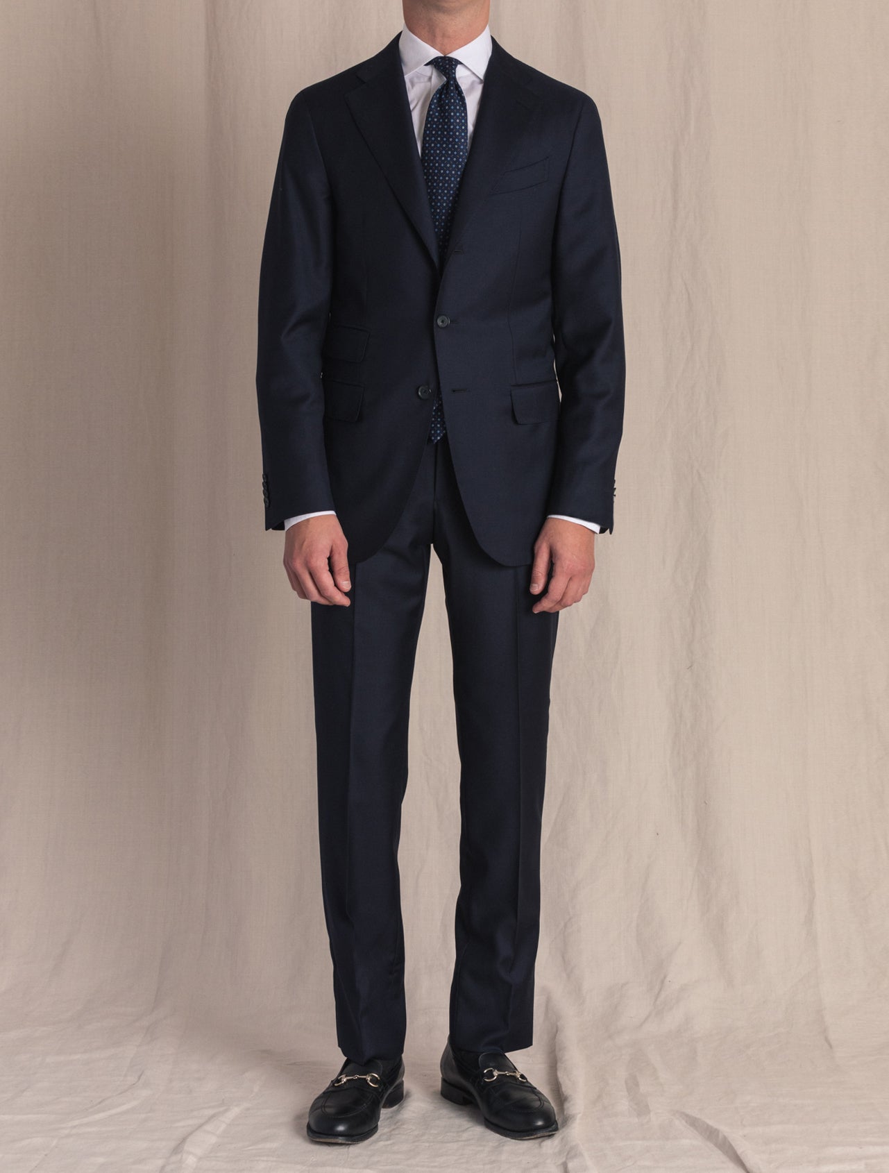 Boheme Single Breasted Suit Dark Navy Caruso Suits 46