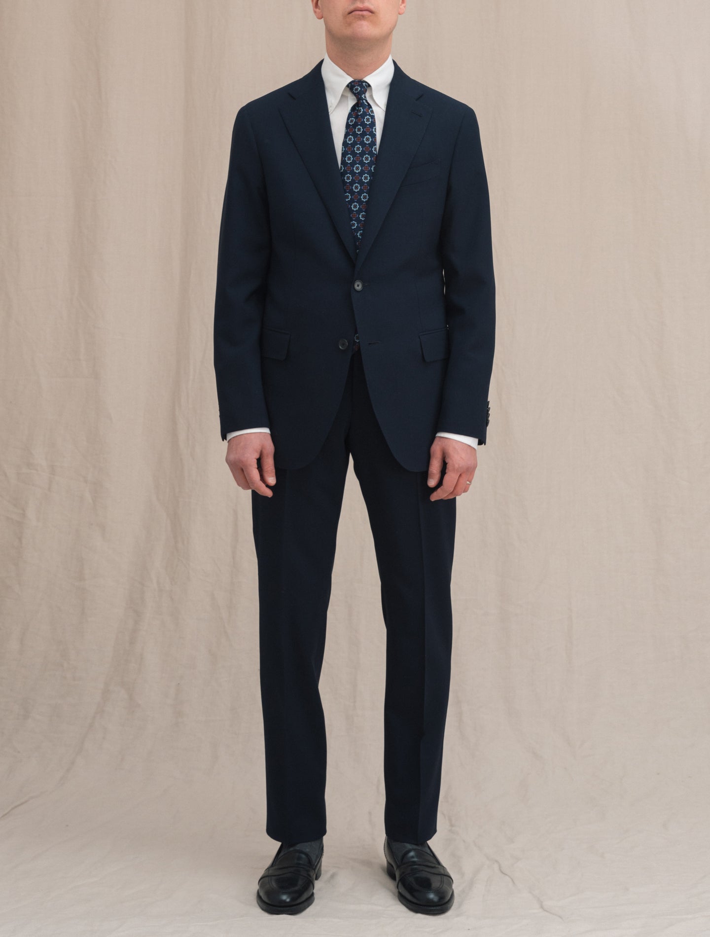 Boheme Single Breasted Wool Suit Navy | Gabucci