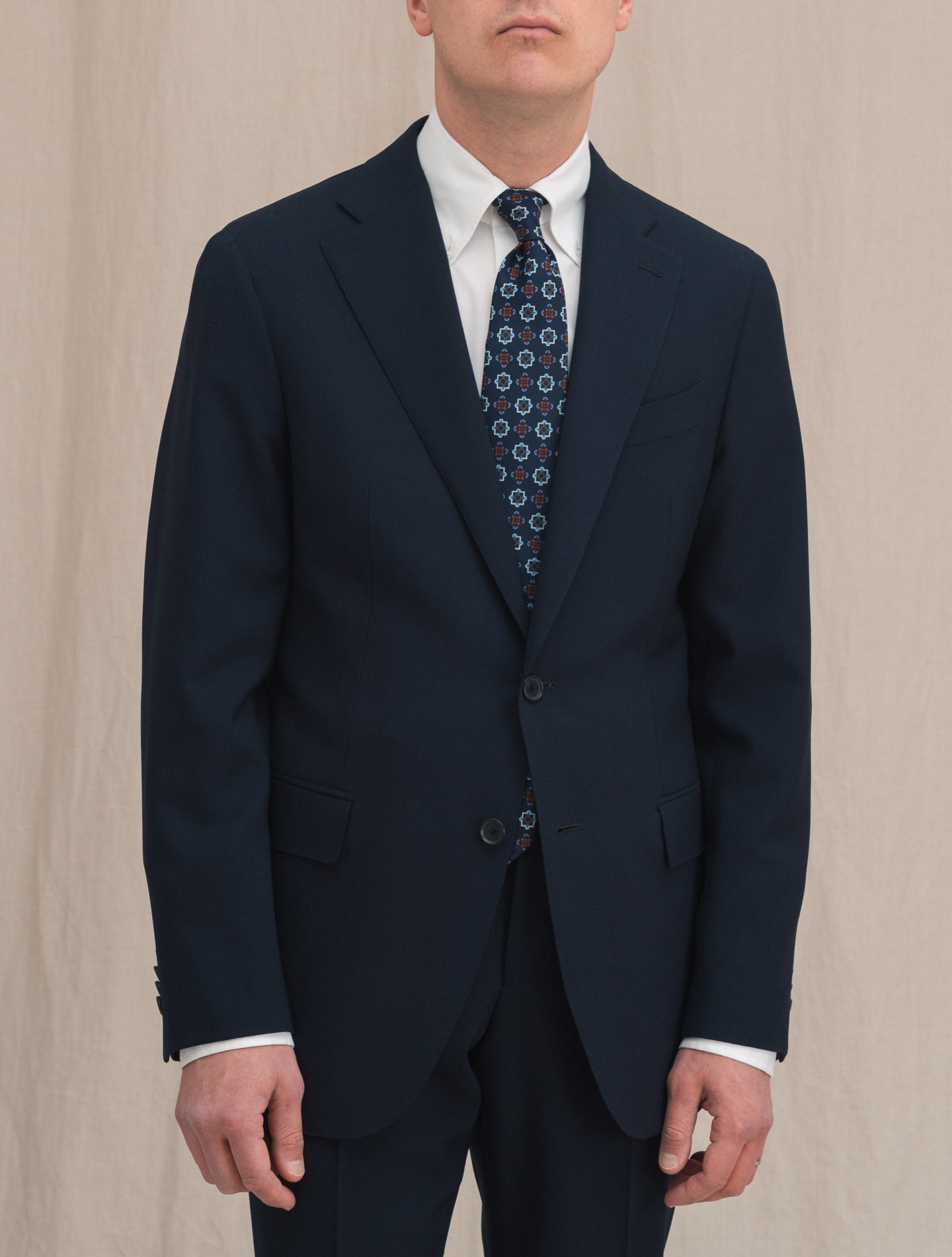 Boheme Single Breasted Wool Suit Navy | Gabucci