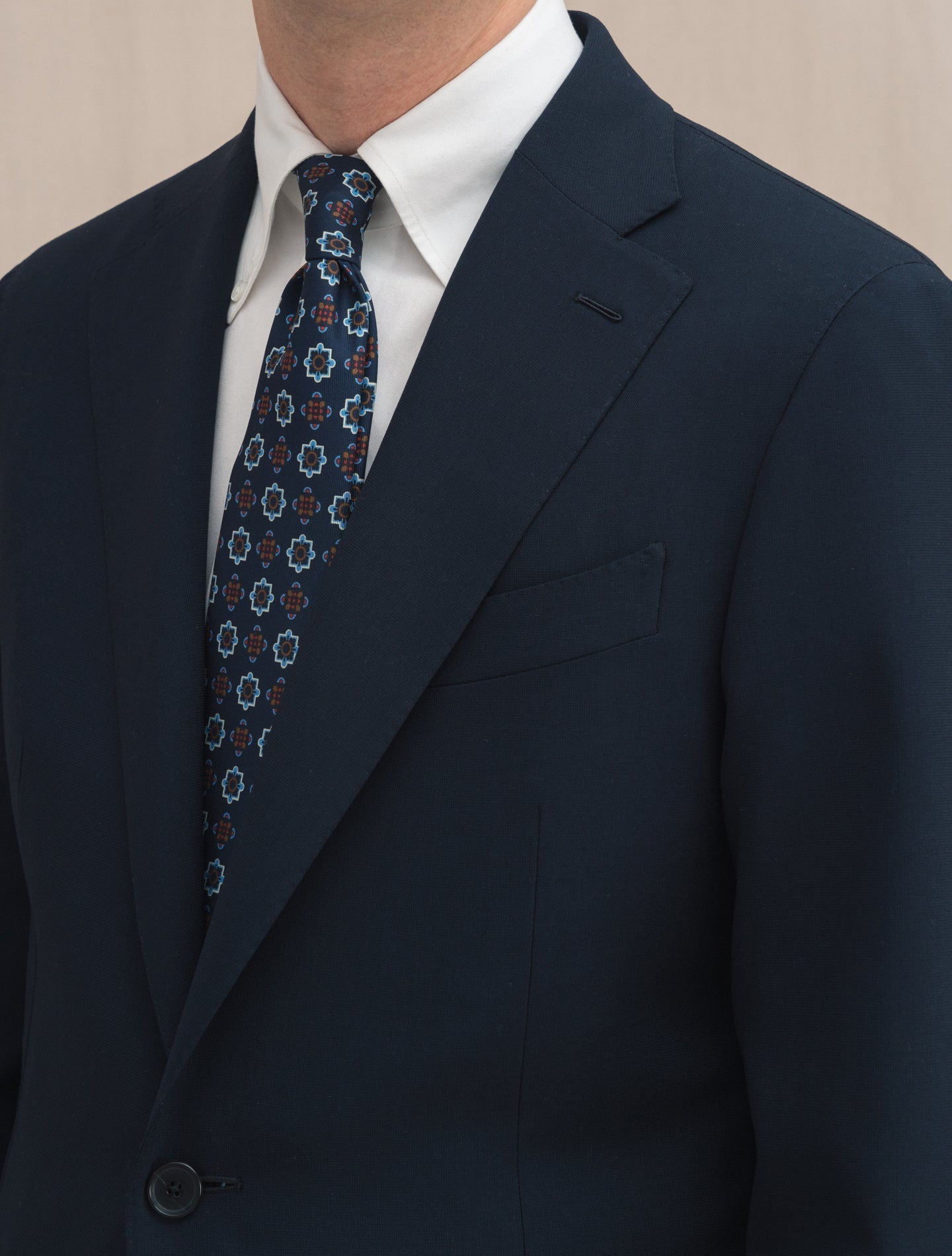 Boheme Single Breasted Wool Suit Navy | Gabucci