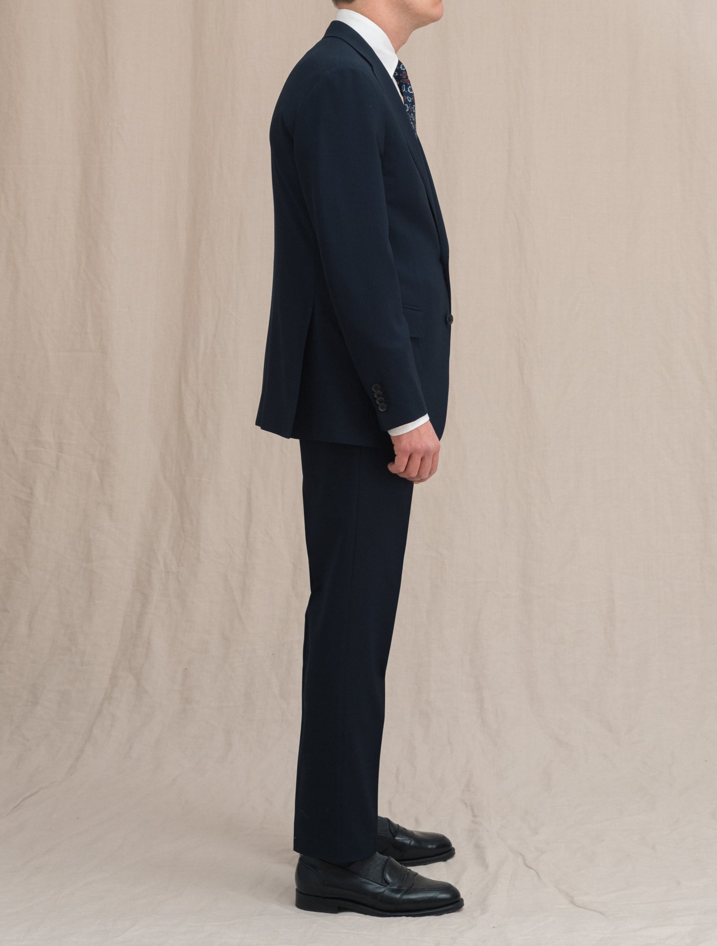 Boheme Single Breasted Wool Suit Navy | Gabucci