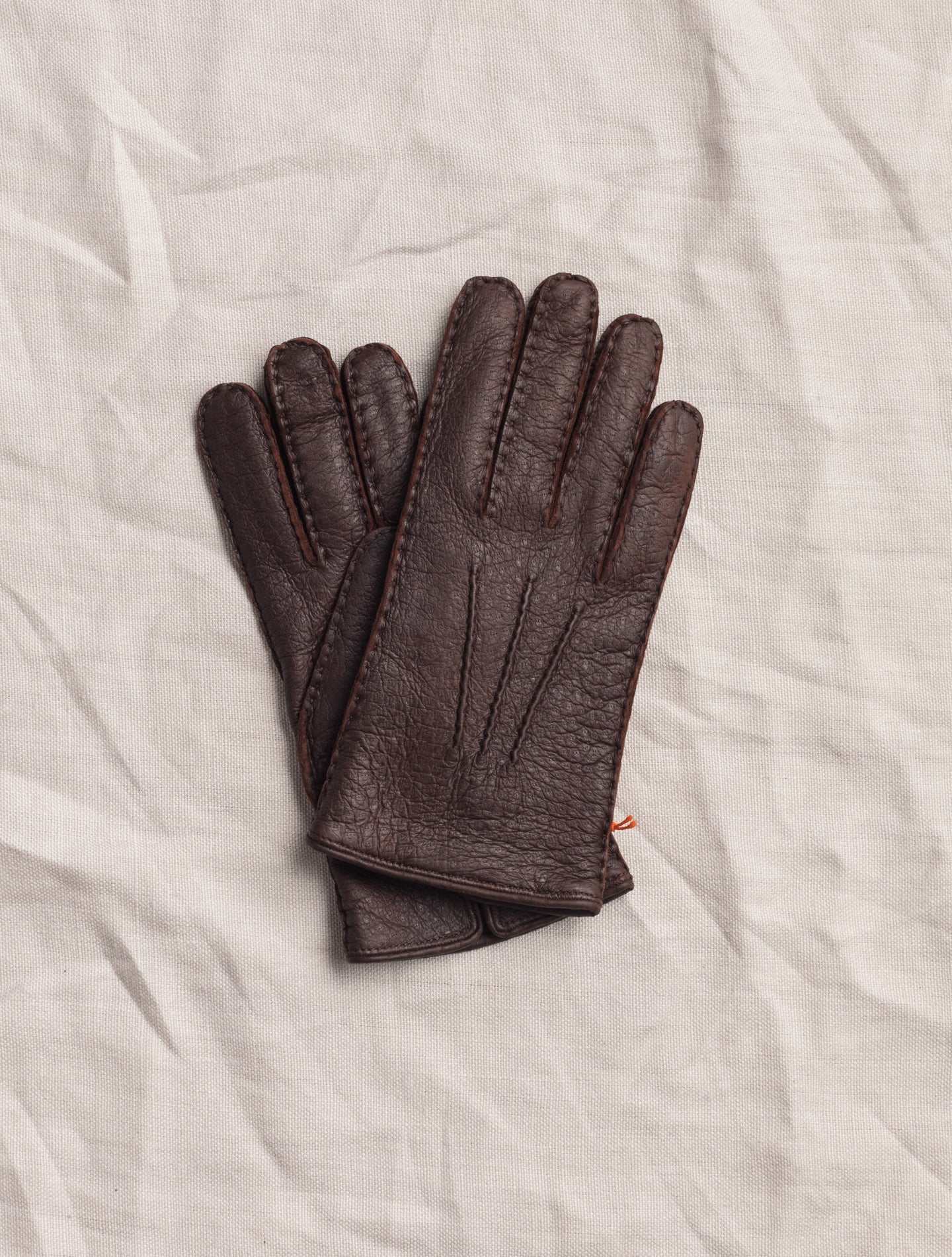 Brown Peccary Gloves | Gabucci