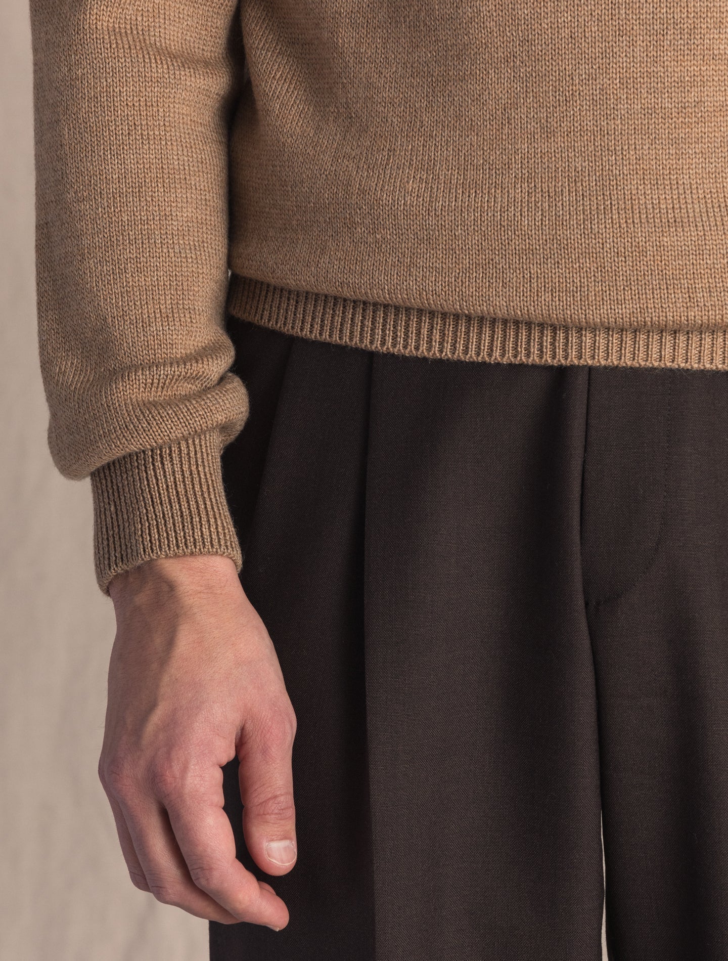 Camel Merino Wool Rollneck | Gabucci