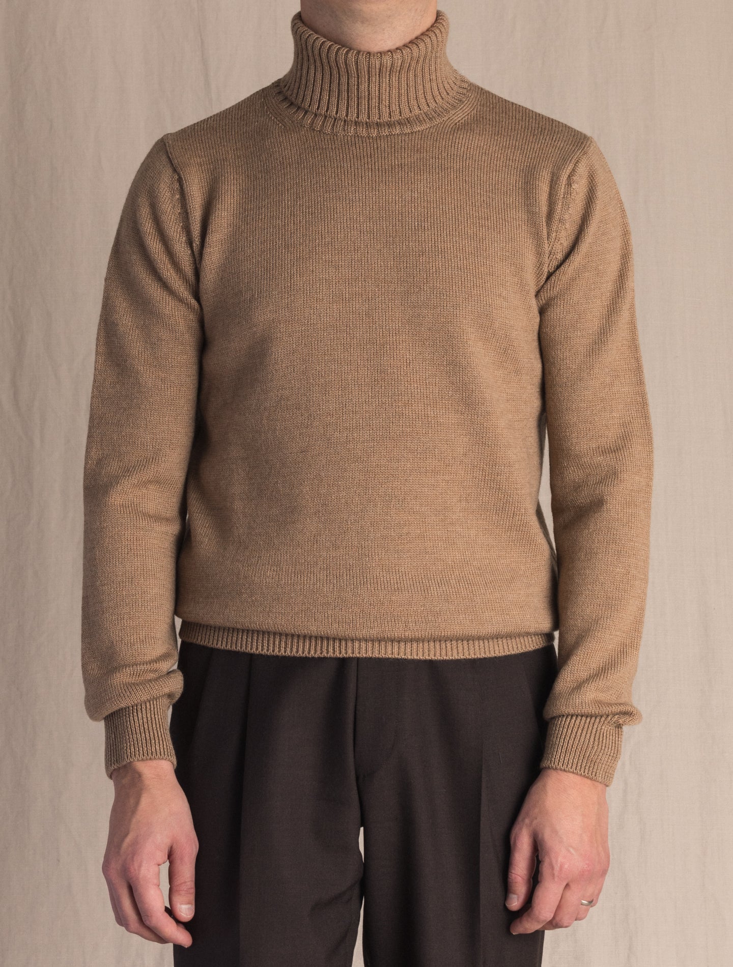 Camel Merino Wool Rollneck | Gabucci