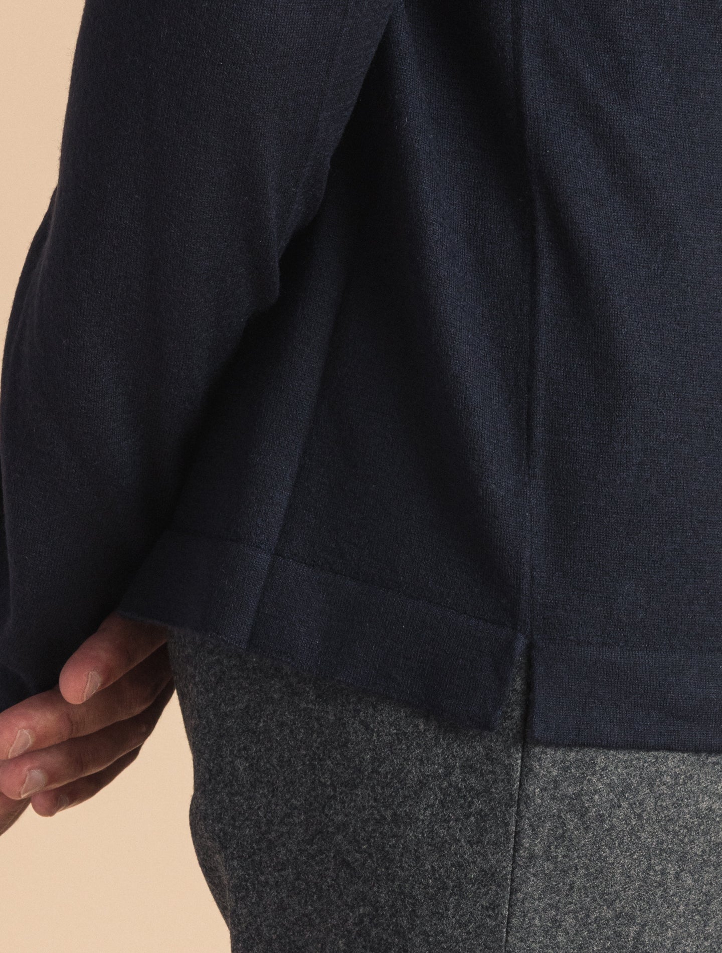 Cashmere Polo Shirt Navy Massimo Alba Knitwear XS