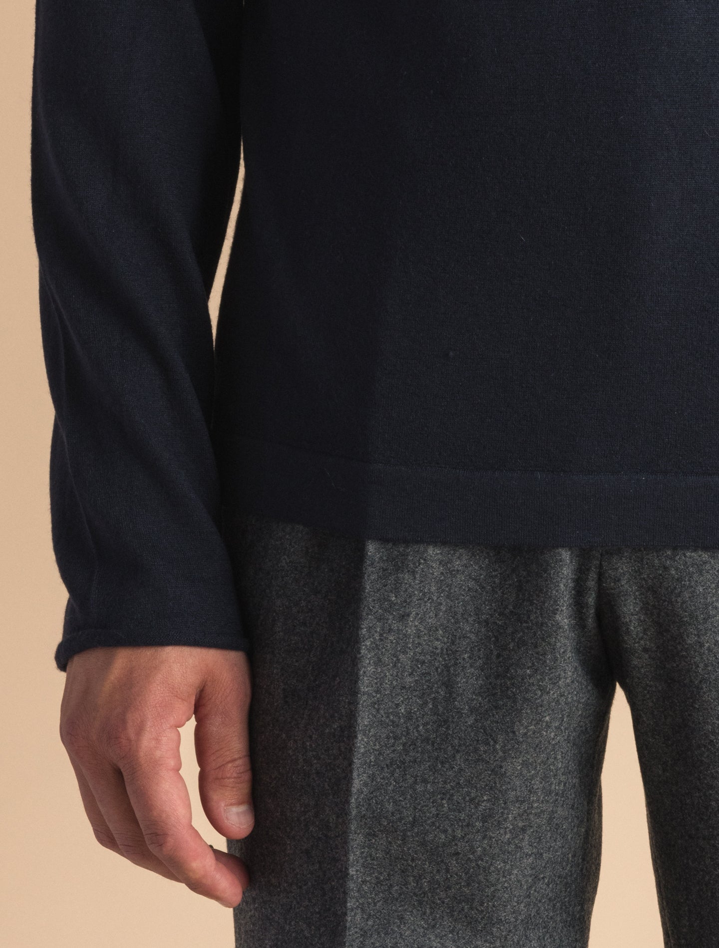 Cashmere Polo Shirt Navy Massimo Alba Knitwear XS