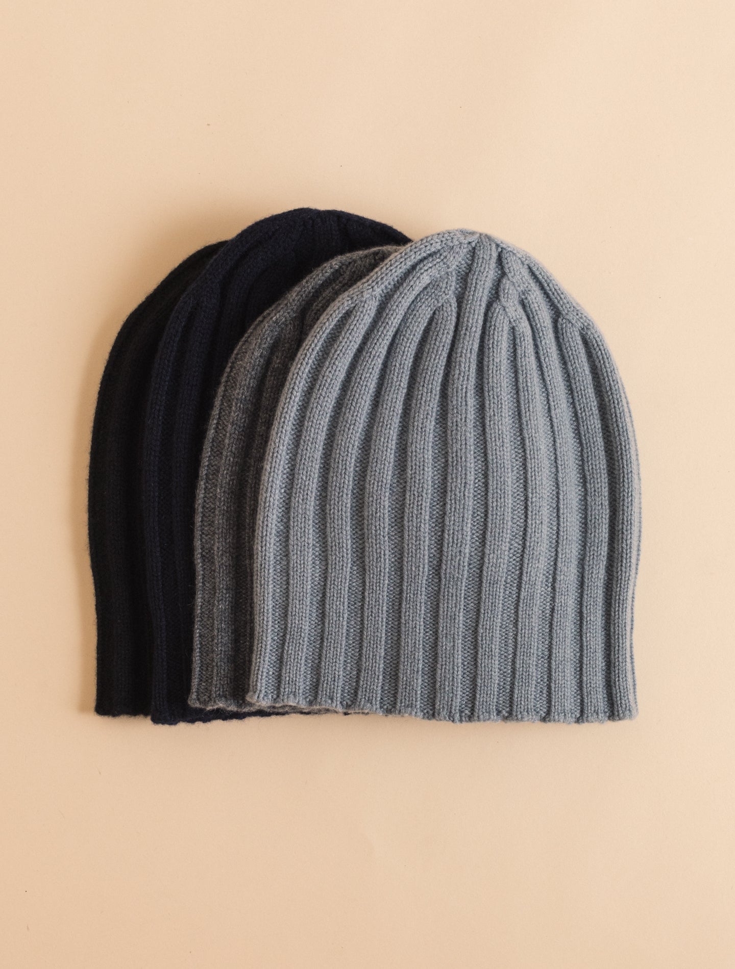 Cashmere Ribb Beanie Dove Blue Gabucci Hats One Size