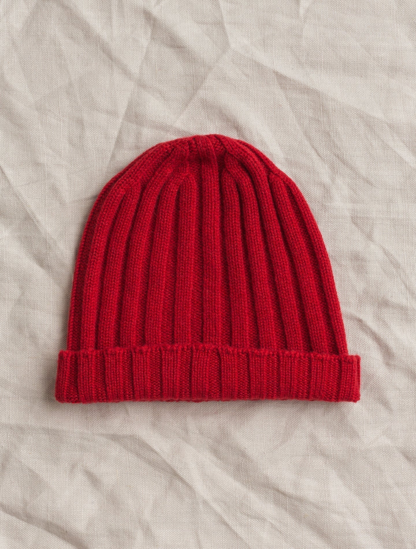 Cashmere Ribb Beanie Red Gabucci Hats One Size