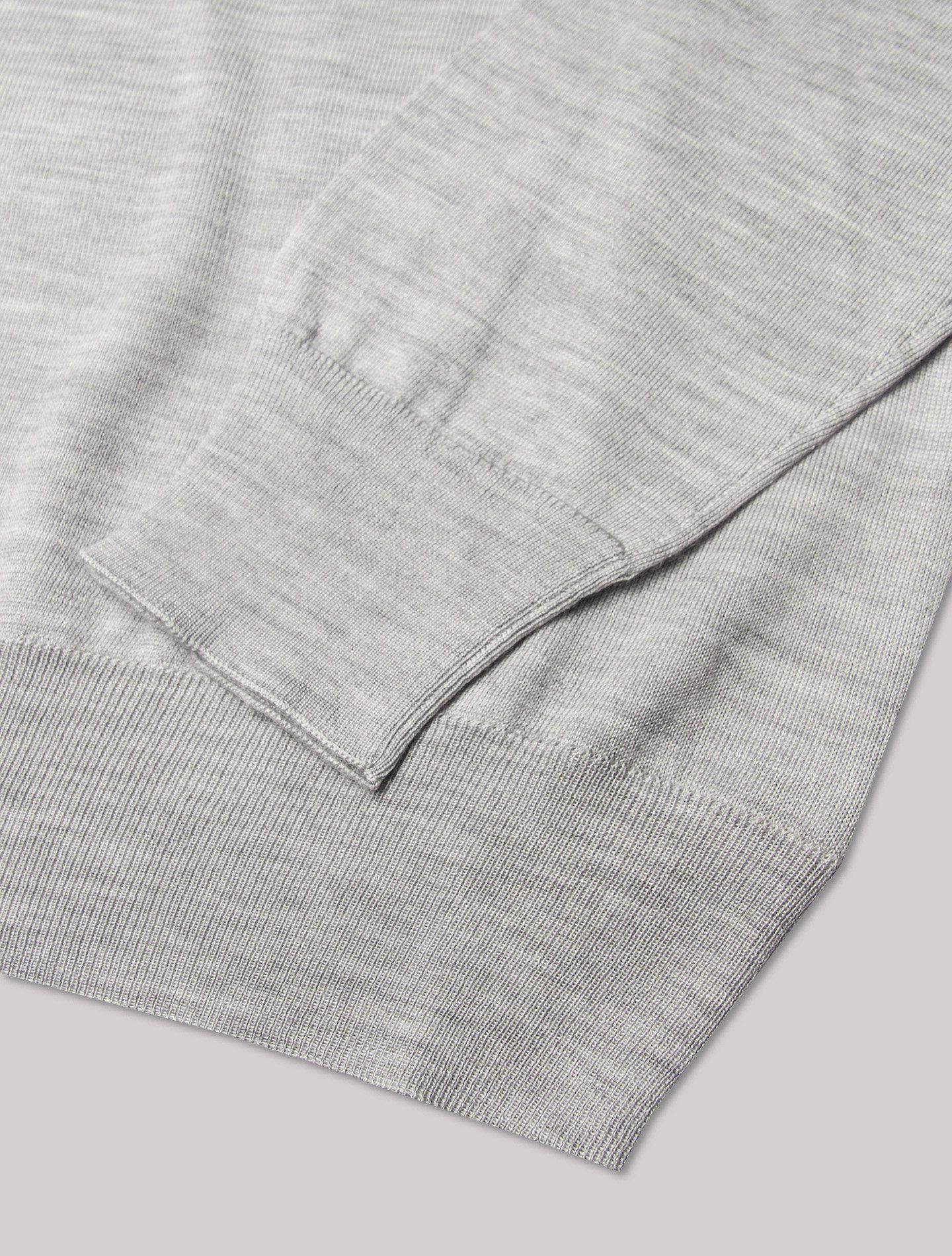 Cashmere Silk Knitted Crewneck Sweater Light Grey Gabucci Knitwear 46