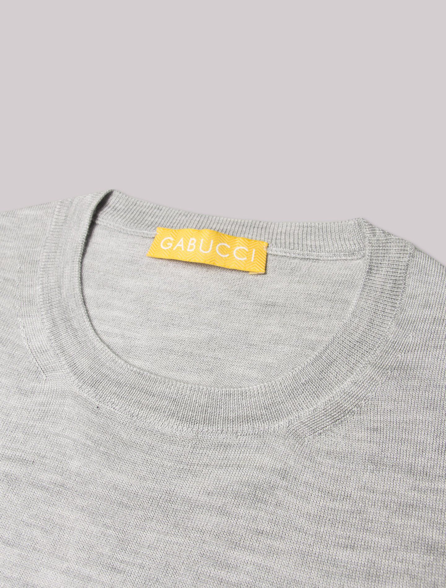 Cashmere Silk Knitted Crewneck Sweater Light Grey Gabucci Knitwear 46