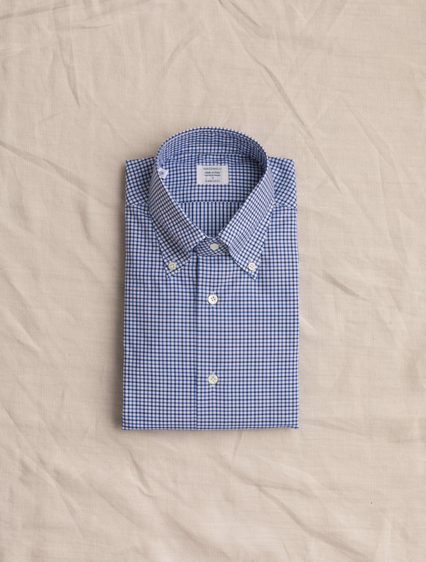 Checked BD Shirt Mid Blue Mazzarelli Shirts 38