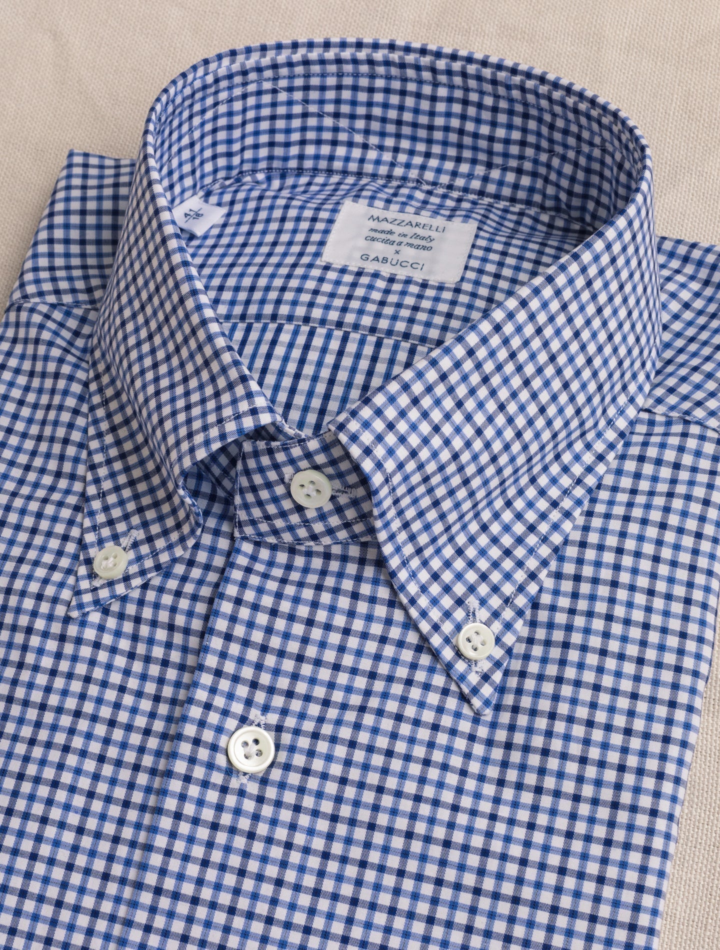 Checked BD Shirt Mid Blue Mazzarelli Shirts 38