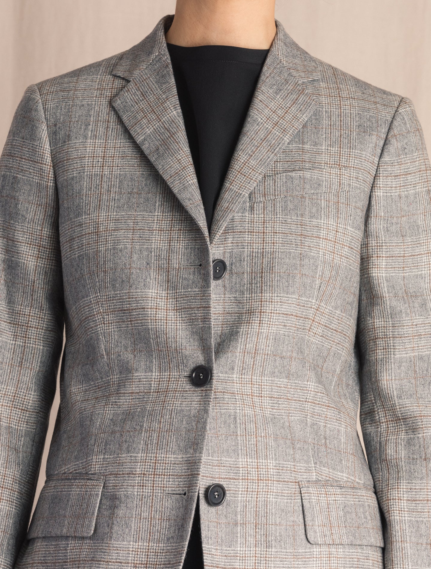 Checked Wool Mix jacket Grey Aspesi Jackets IT 40