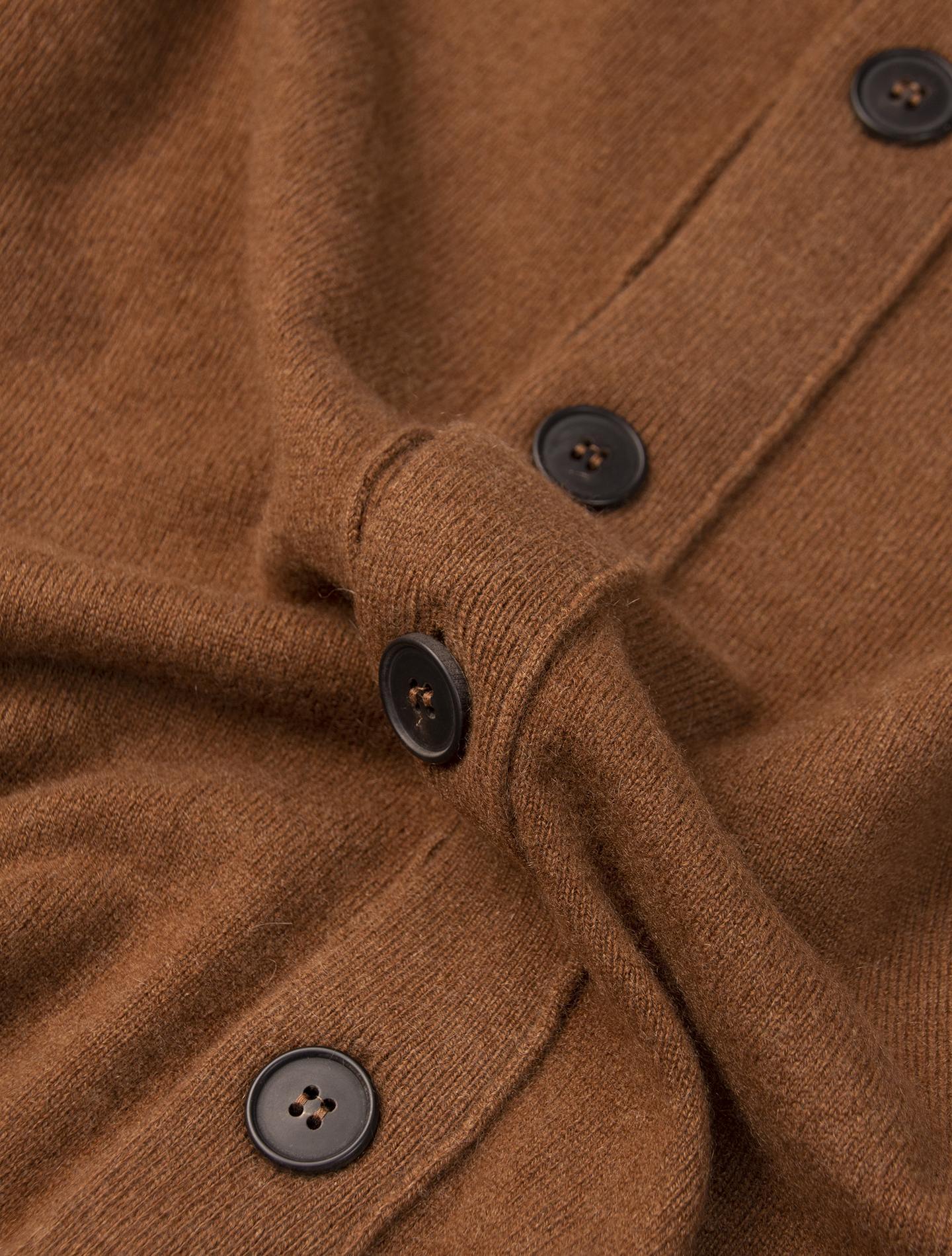 Chestnut Cashmere Cardigan Sweater Gabucci Knitwear Gabucci