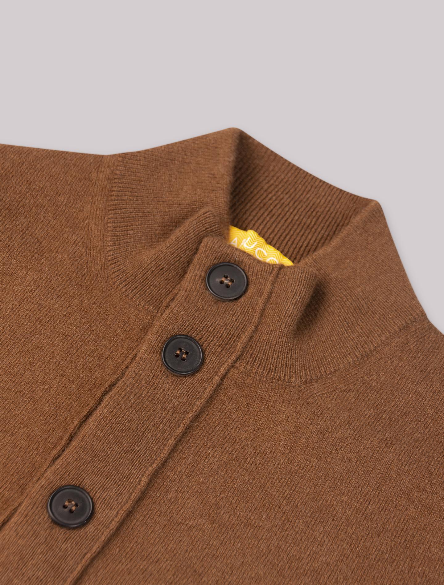 Chestnut Cashmere Cardigan Sweater Gabucci Knitwear Gabucci