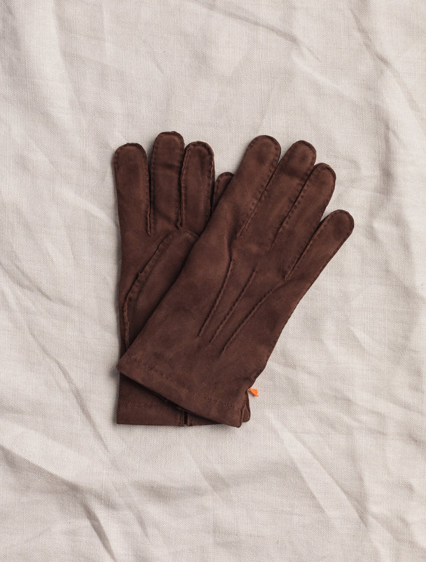 Chocolate brown deals leather gloves