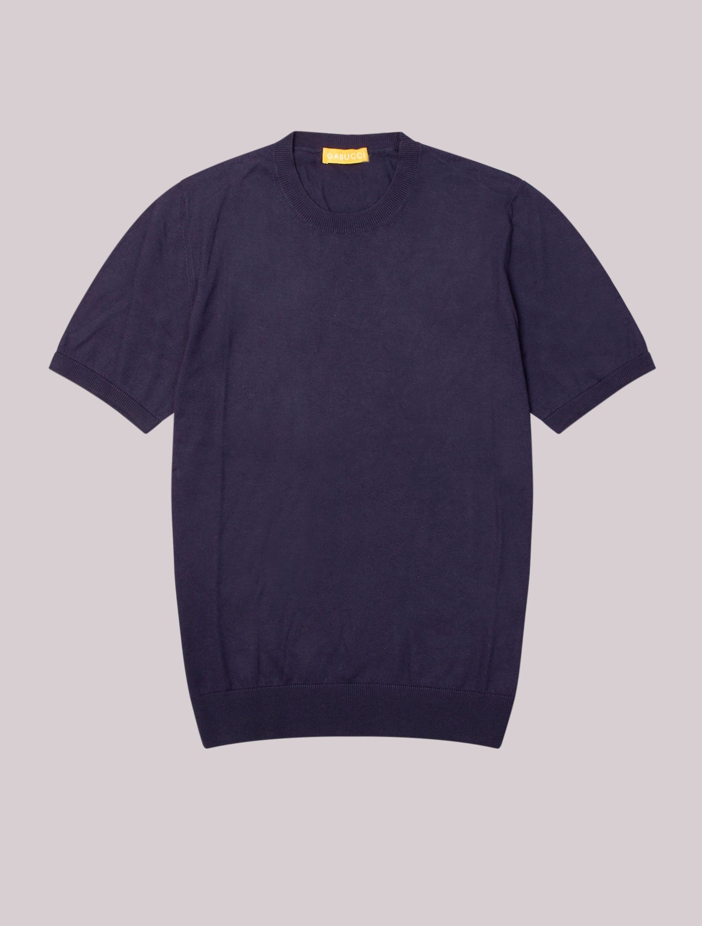 Cotton Cashmere Short Sleeve Crewneck Blue Gabucci Knitwear 48