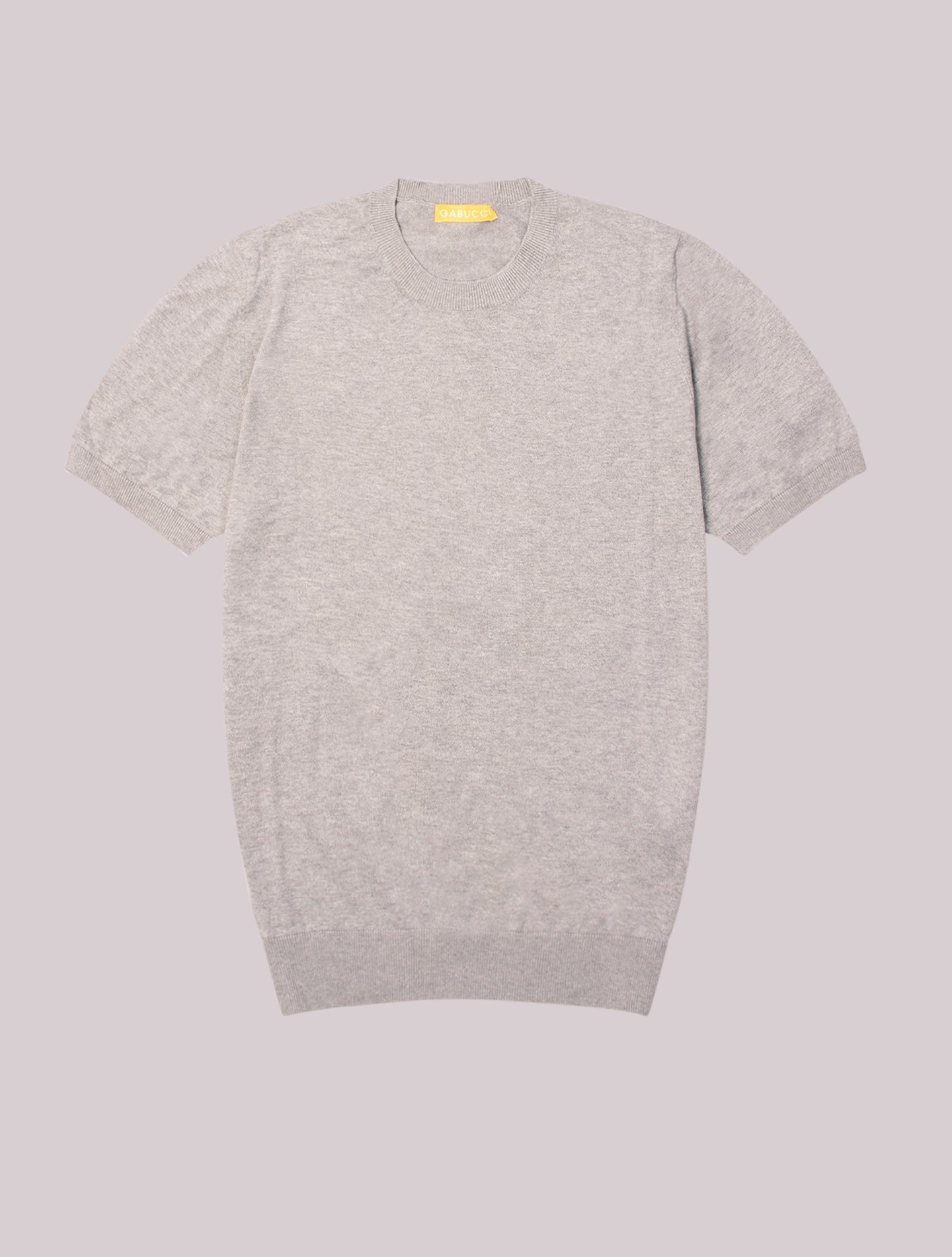 Cotton Cashmere Short Sleeve Crewneck Grey Gabucci Knitwear 48