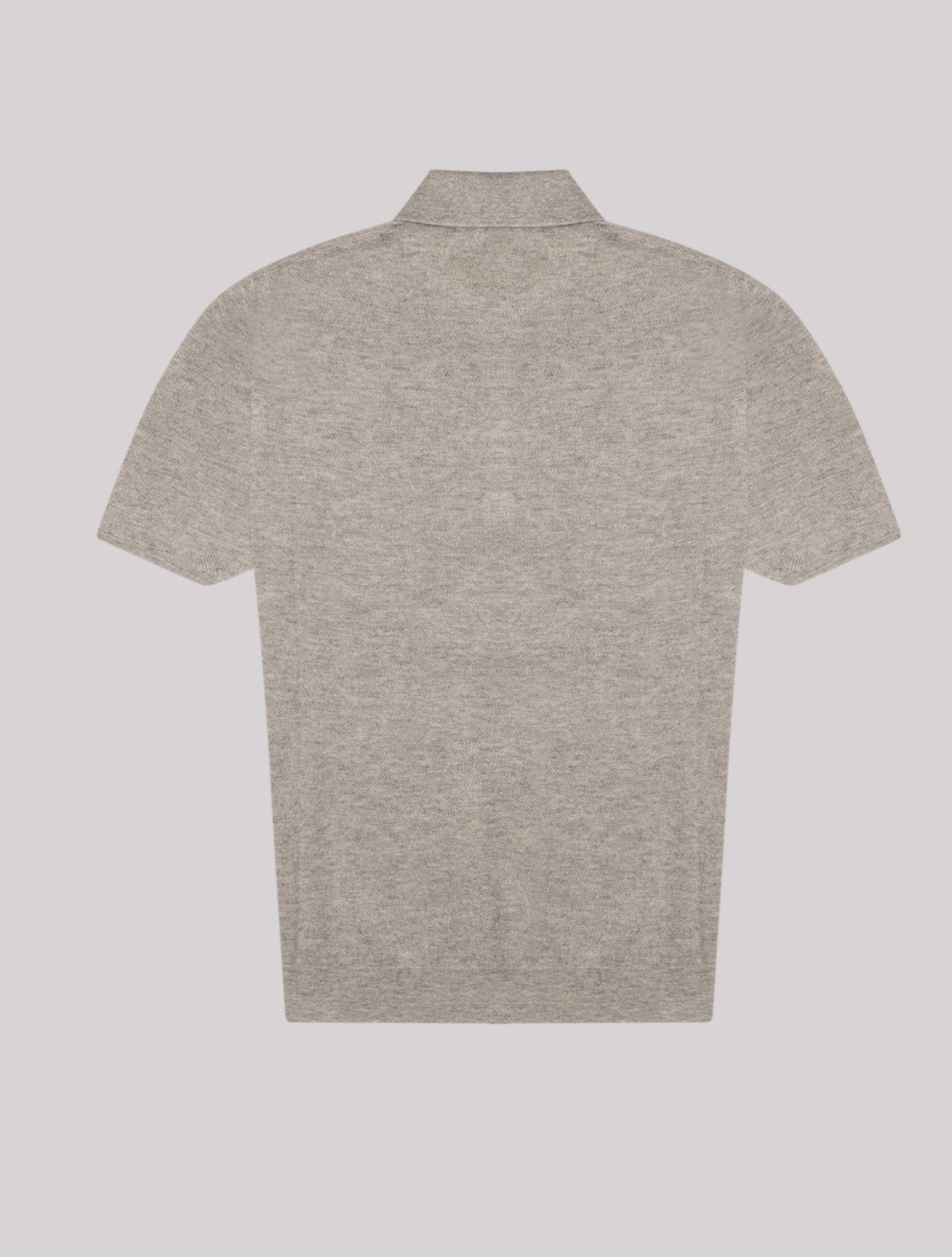 Cotton Cashmere Structured Knitted Polo Shirt Grey Fioroni Polo shirts 46
