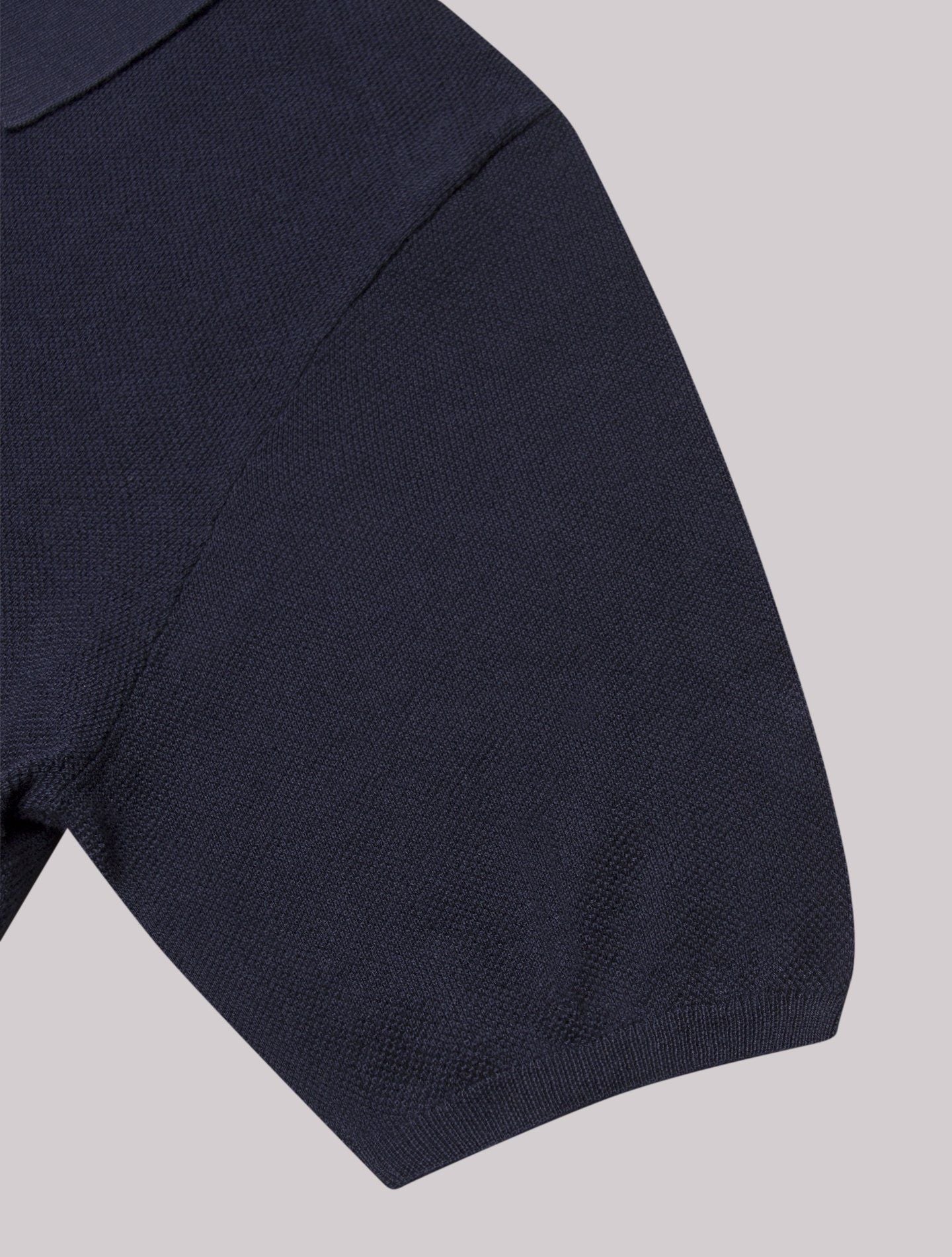 Cotton Cashmere Structured Knitted Polo Shirt Navy Fioroni Polo shirts 46