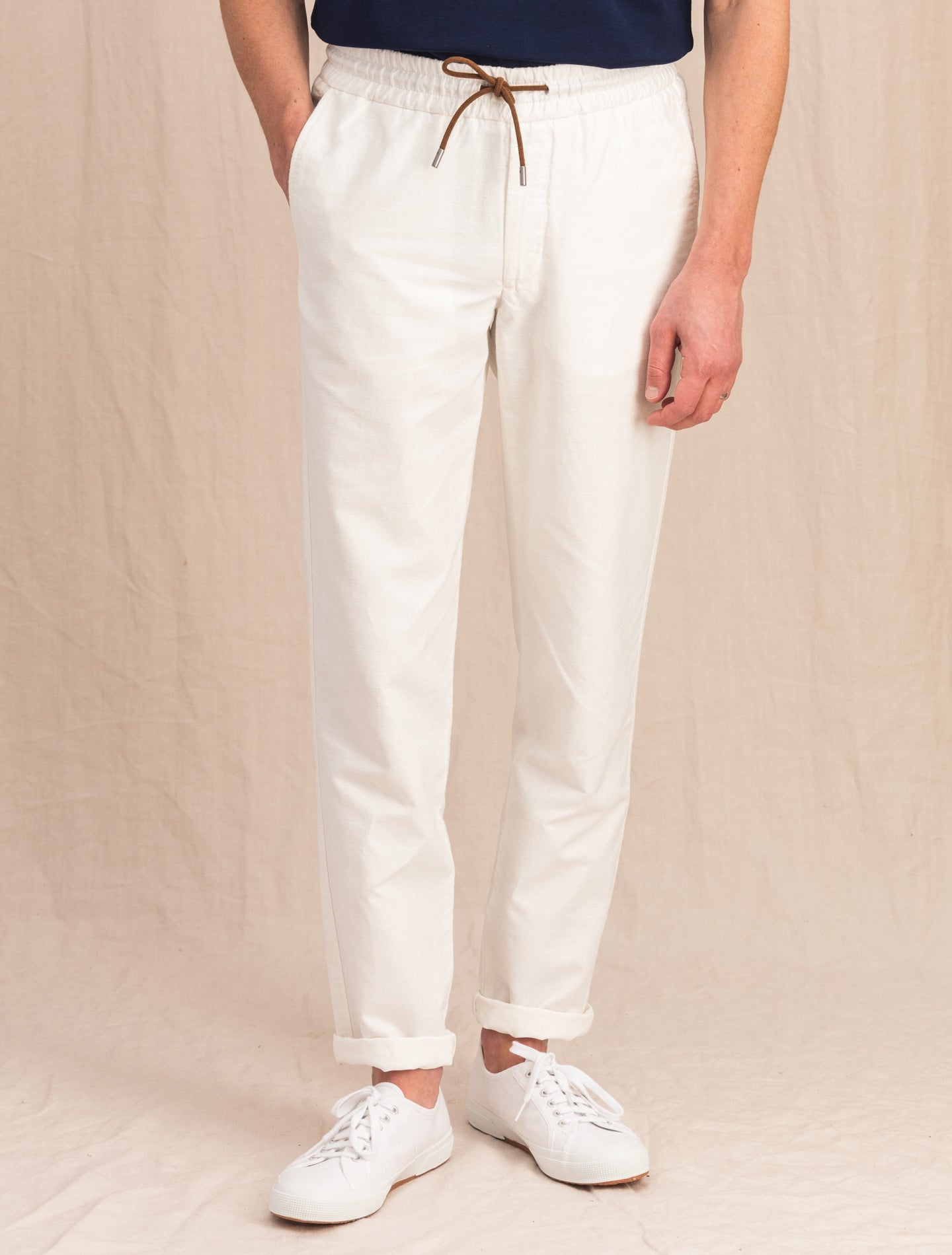 Cotton Linen Drawstring Trouser Off White Sease Trousers S