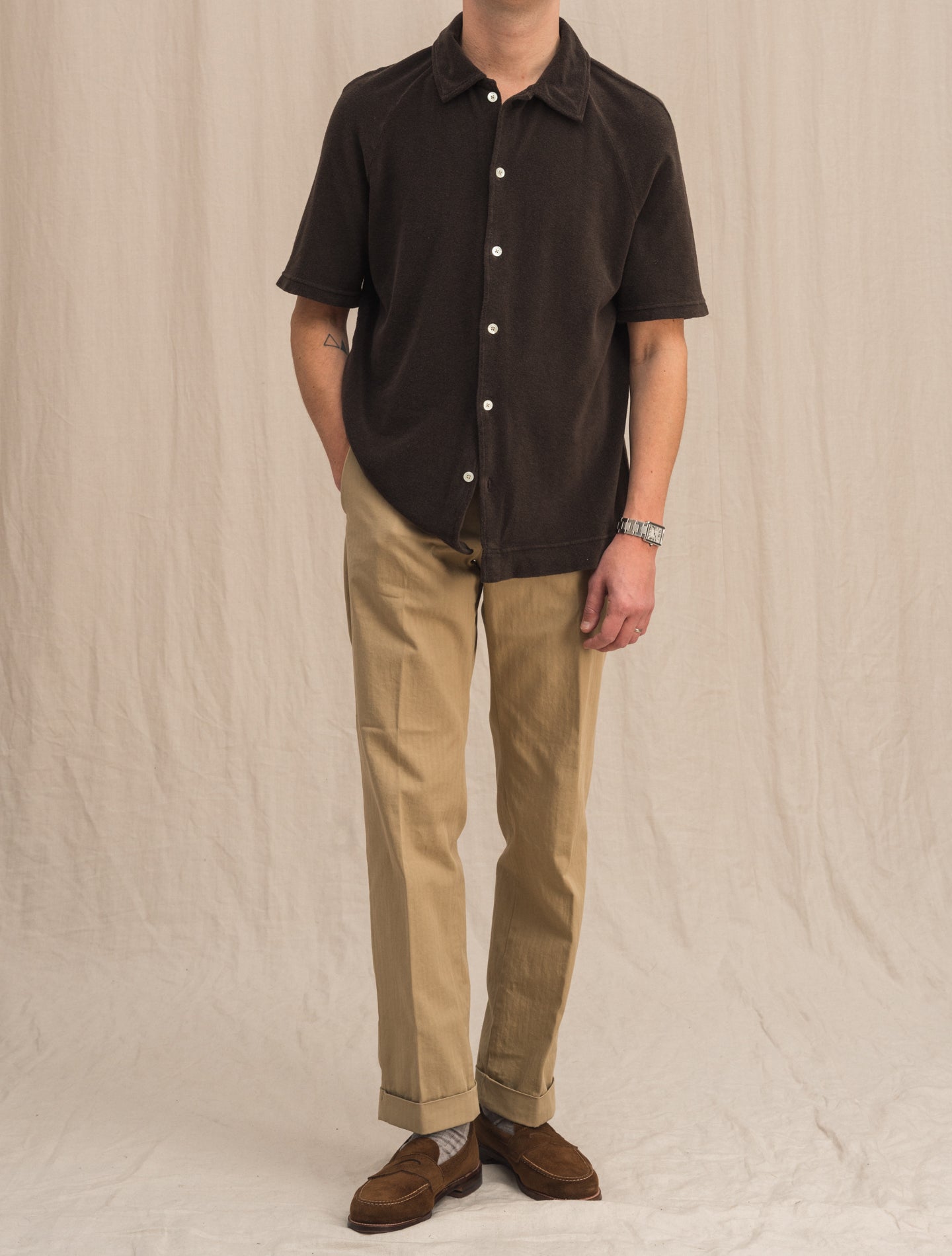 Cotton Mix Terry Cruiser Polo Shirt Brown Massimo Alba Shirts S