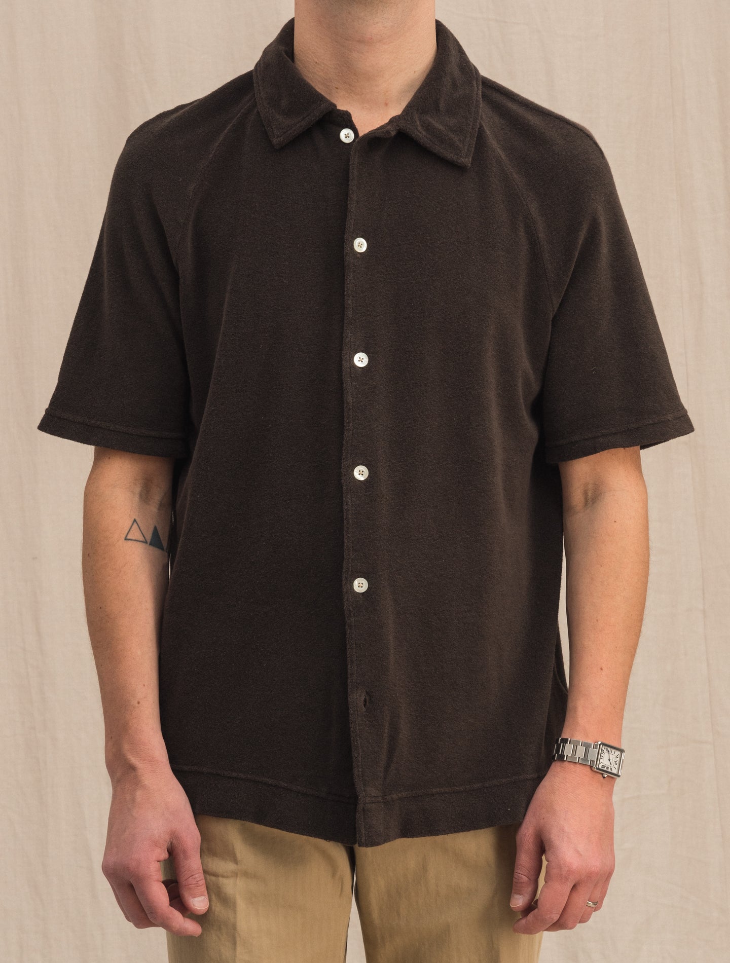 Cotton Mix Terry Cruiser Polo Shirt Brown Massimo Alba Shirts S