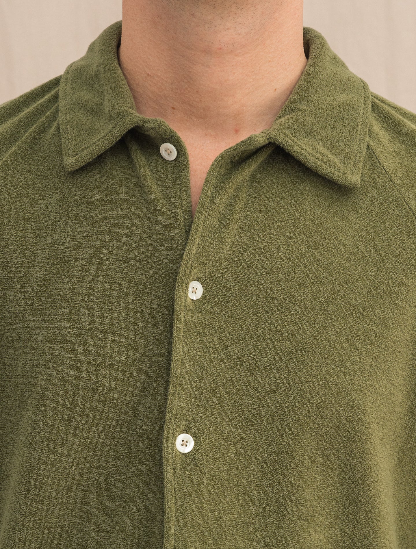 Cotton Mix Terry Cruiser Polo Shirt Green Massimo Alba Shirts S
