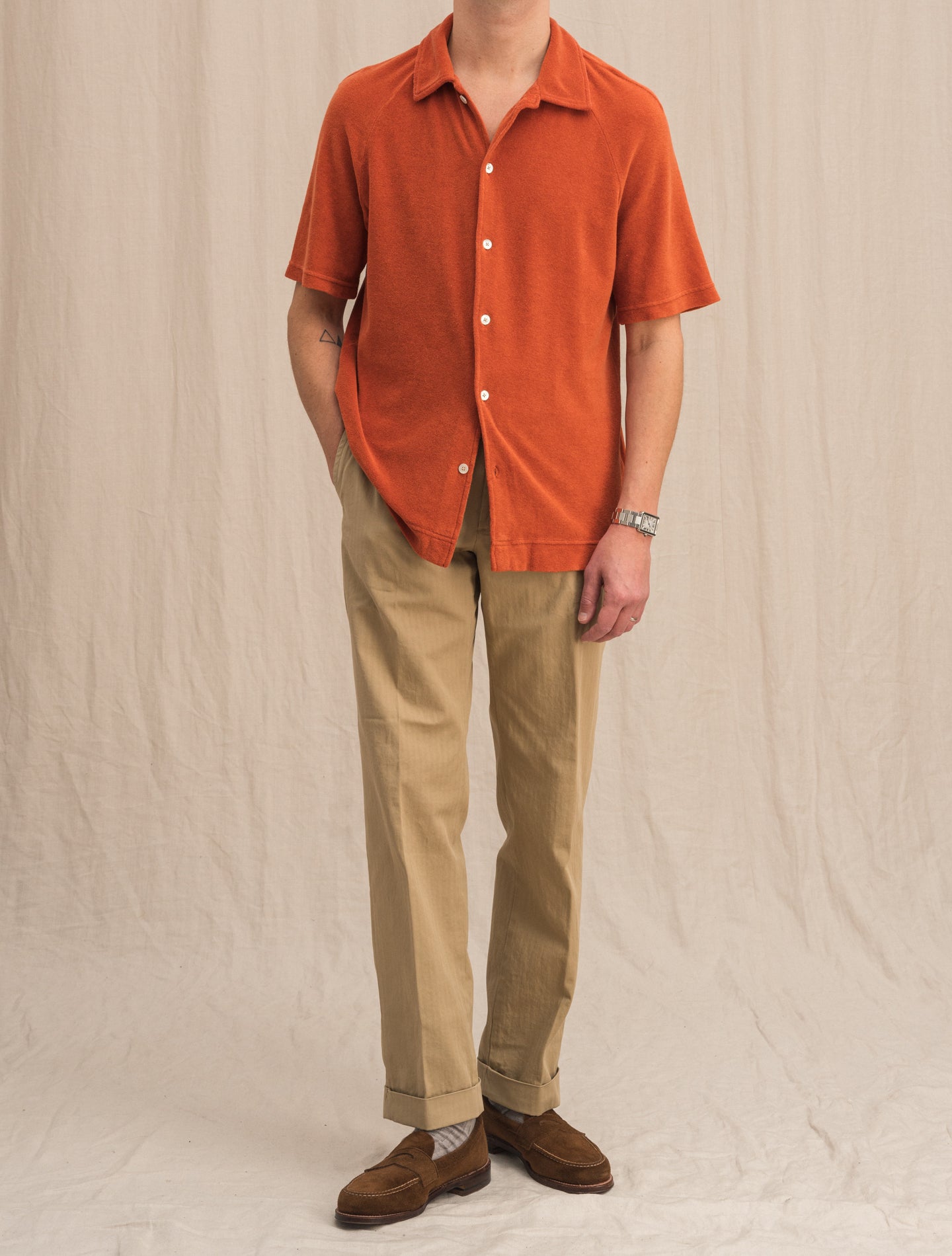 Cotton Mix Terry Cruiser Polo Shirt Terracotta Massimo Alba Shirts S