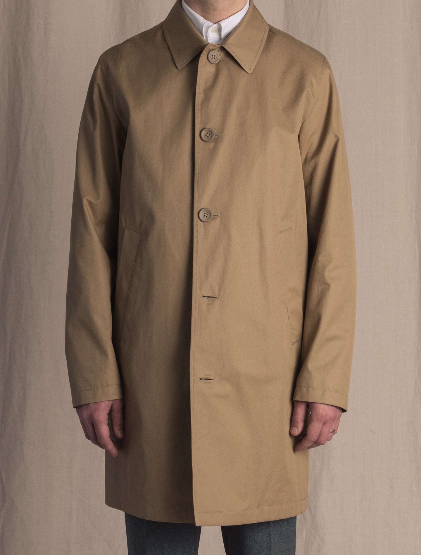 Cotton Rain Coat Sand Herno Outerwear 48