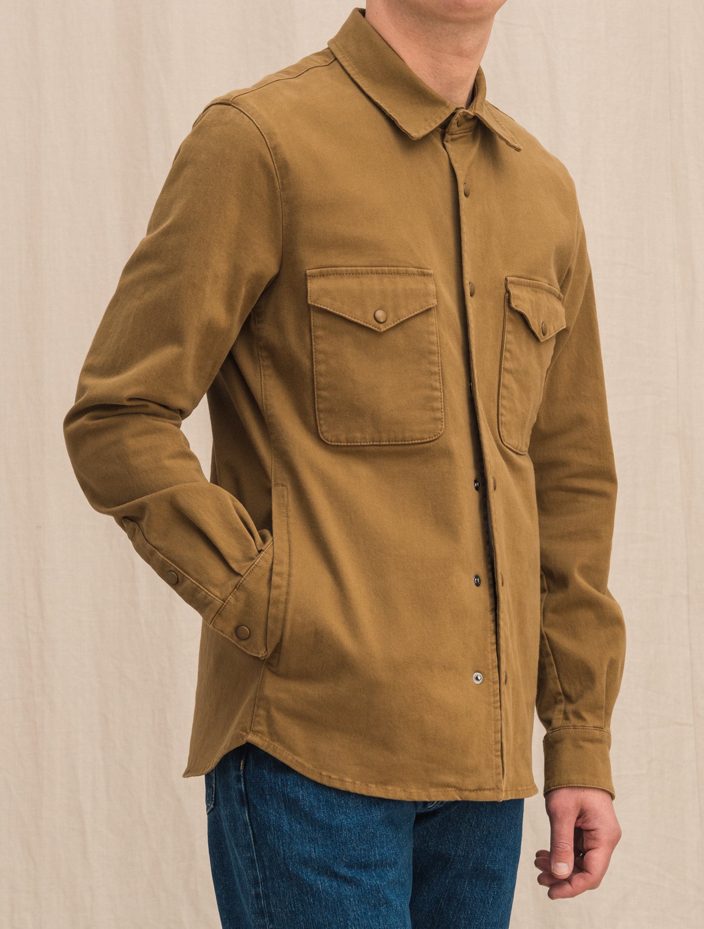 Cotton Stretch Overshirt Mustard Mazzarelli Jackets S