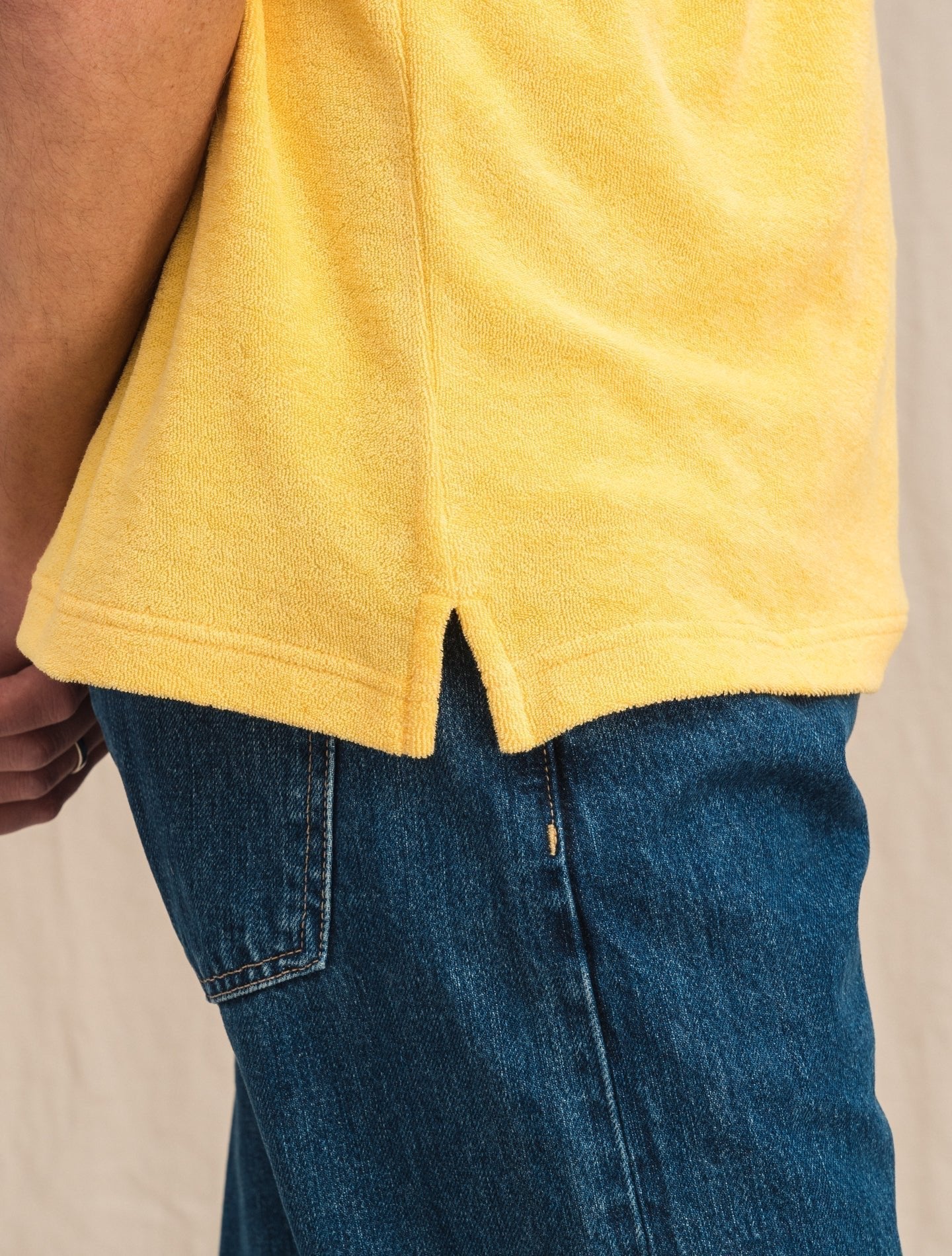 Cotton Terry T-Shirt Yellow Zanone T-shirts 46