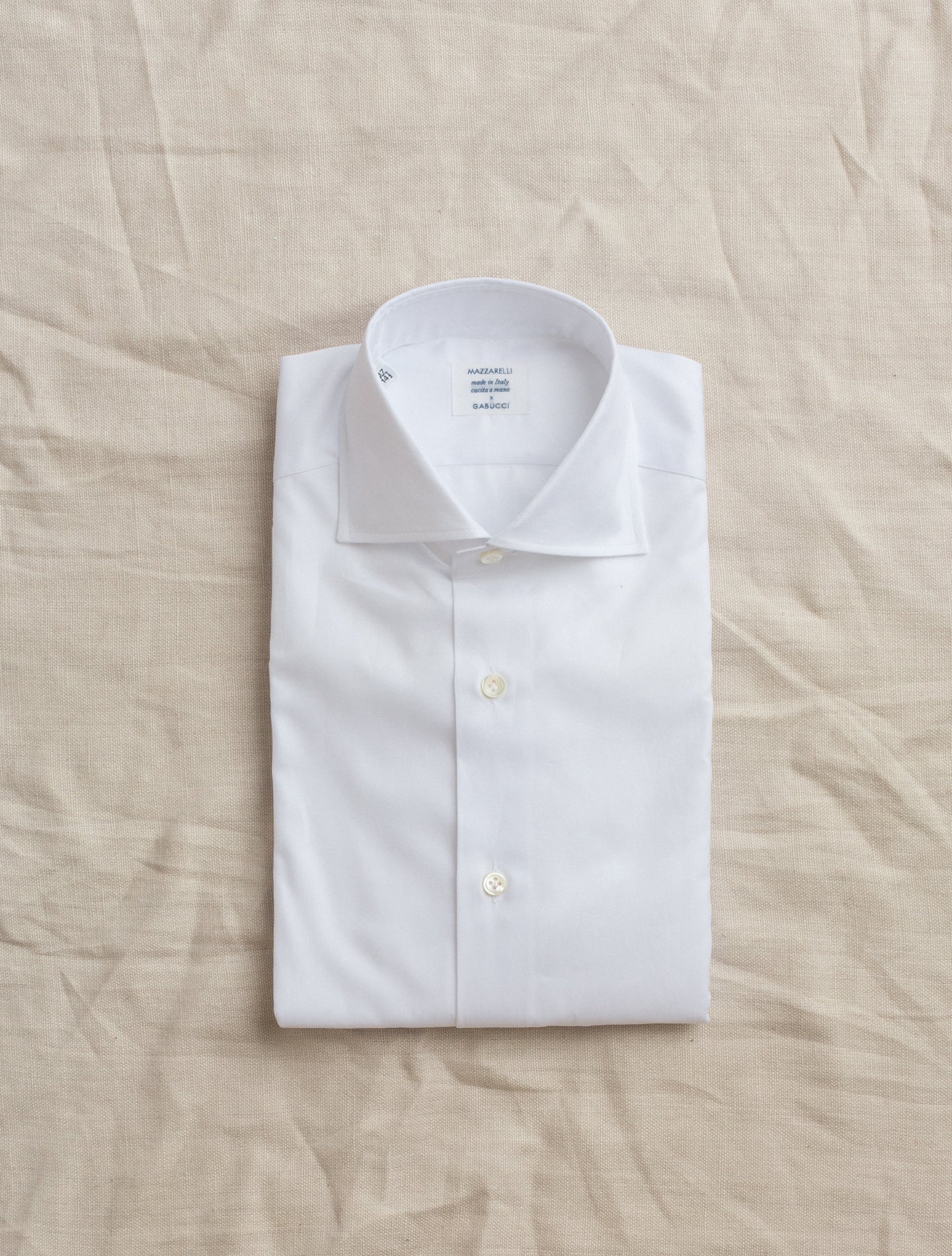 Cut Away Standard Shirt Pinpoint White Mazzarelli Shirts 37