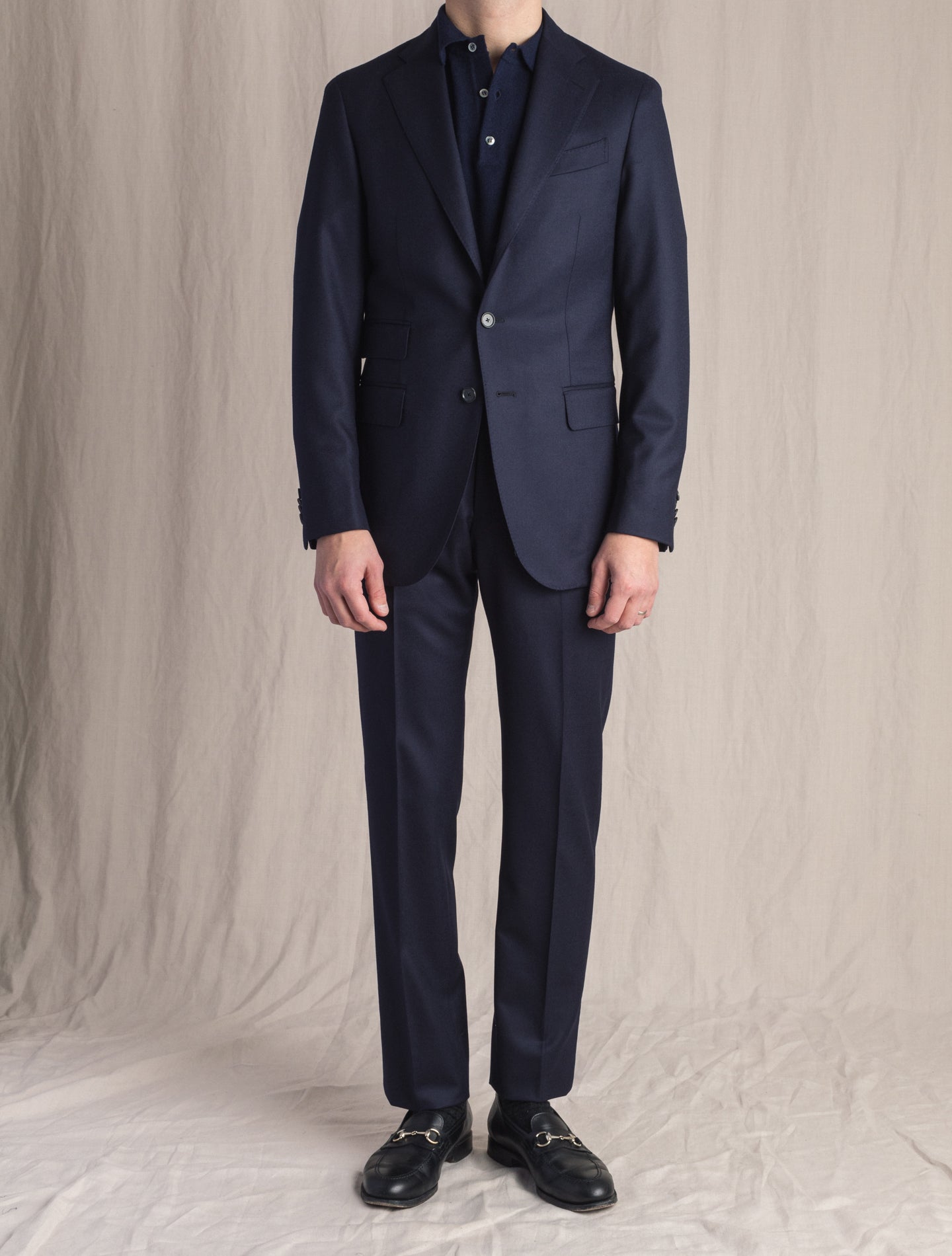 Dark Blue Boheme Light Flannel Suit | Gabucci