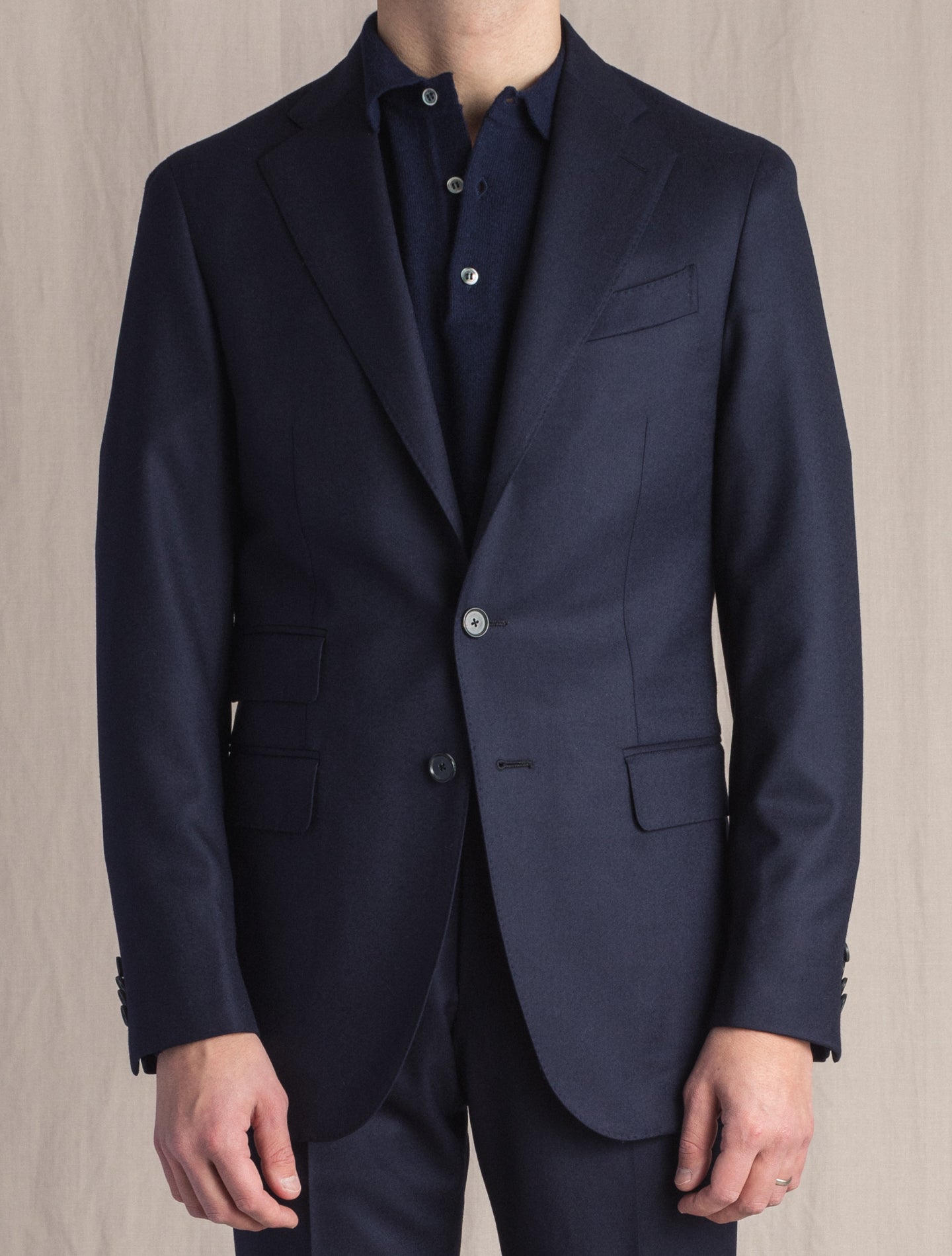 Dark Blue Boheme Light Flannel Suit | Gabucci