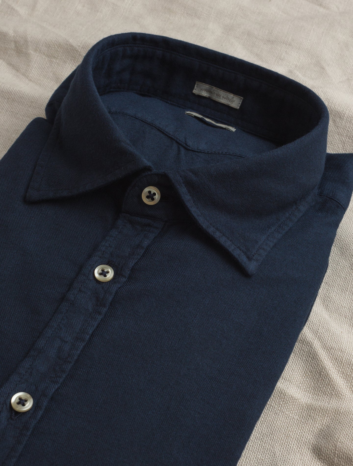 Dark Blue Genova Cotton Shirt | Gabucci