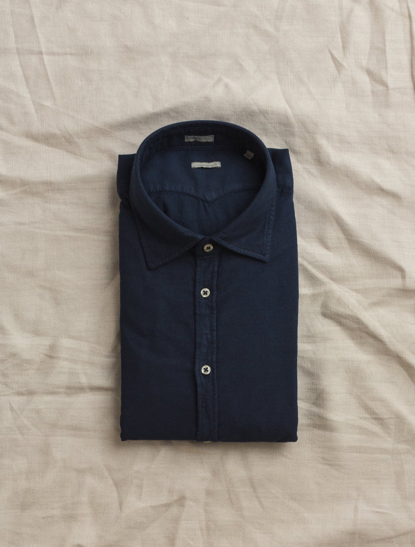 Dark Blue Genova Cotton Shirt | Gabucci