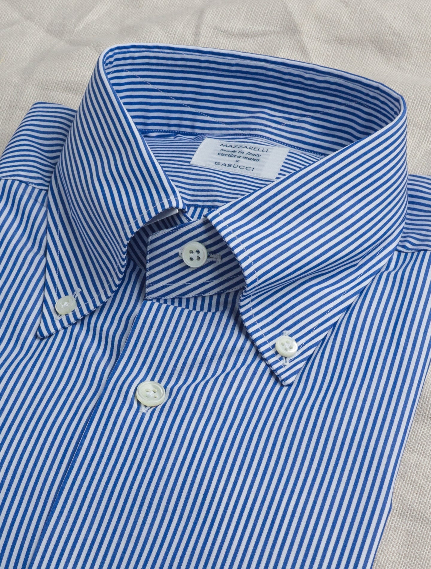 Dark Blue Striped Button Down | Gabucci