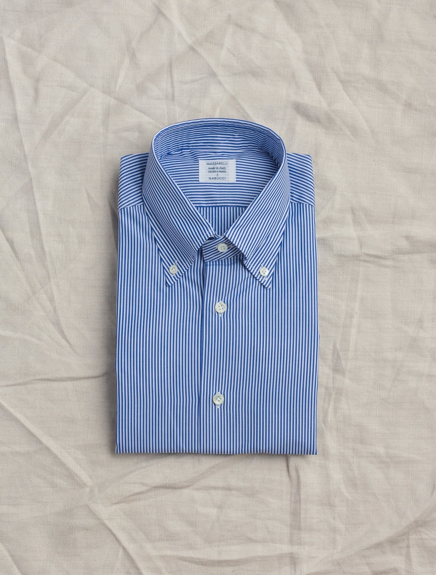 Dark Blue Striped Button Down | Gabucci