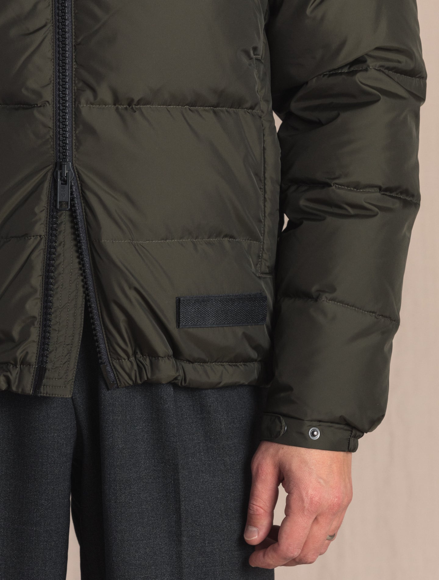 Dark Green Padded Poco Elastico Jacket | Gabucci