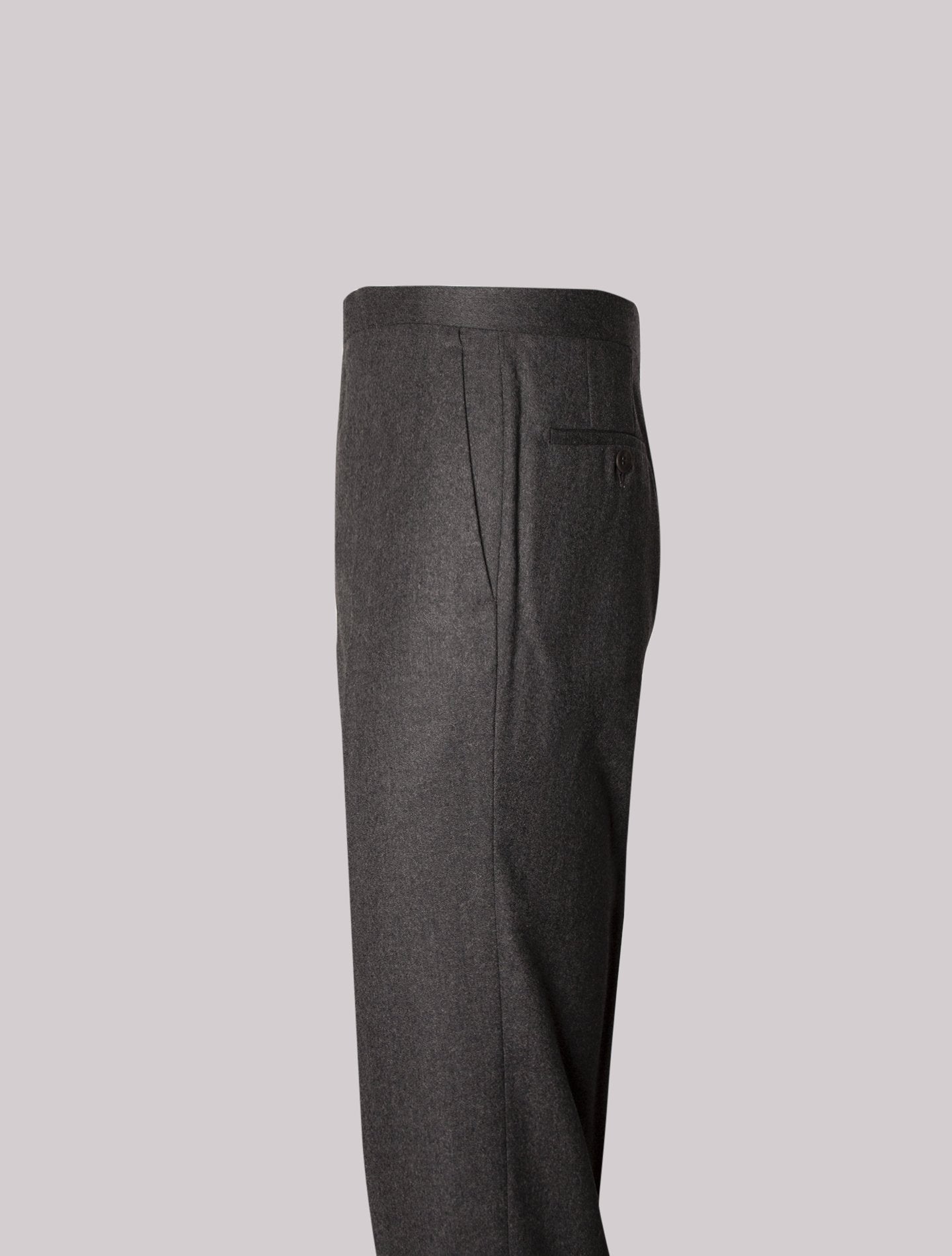 Dark Grey 290 Flannel Mid Rise Trousers